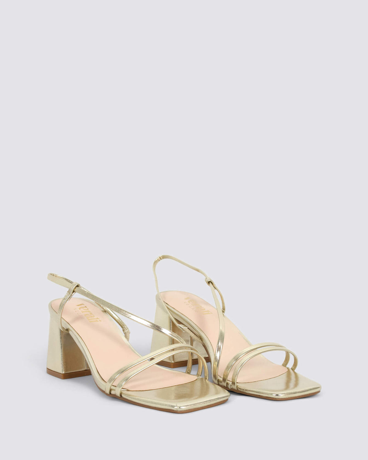 STORMI BLOCK HEEL SANDALS CHAMPAGNE GOLD