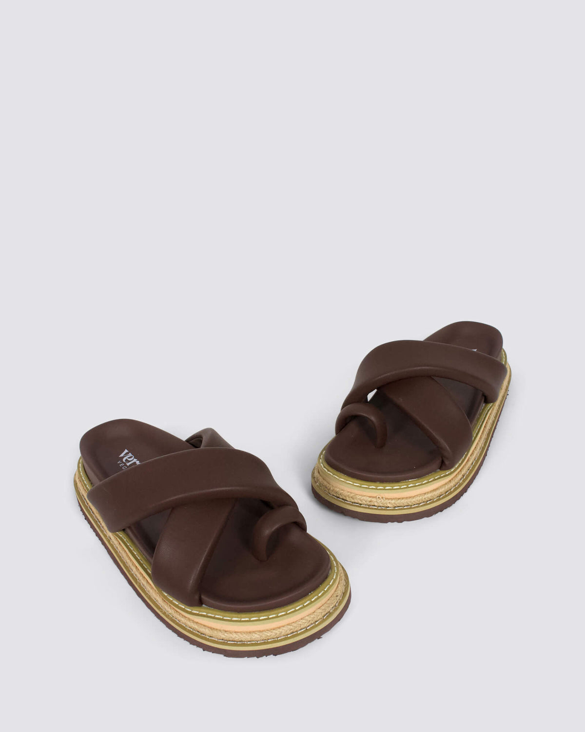THELMA FLATFORM SLIDES CHOCOLATE BROWN