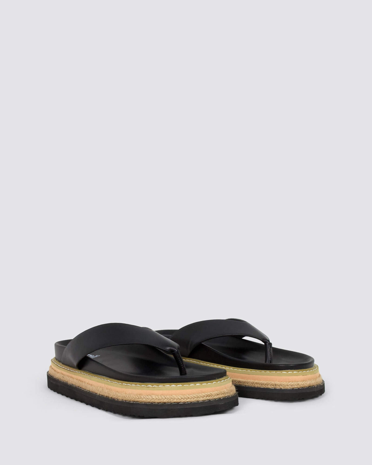THEO PLATFORM THONGS BLACK