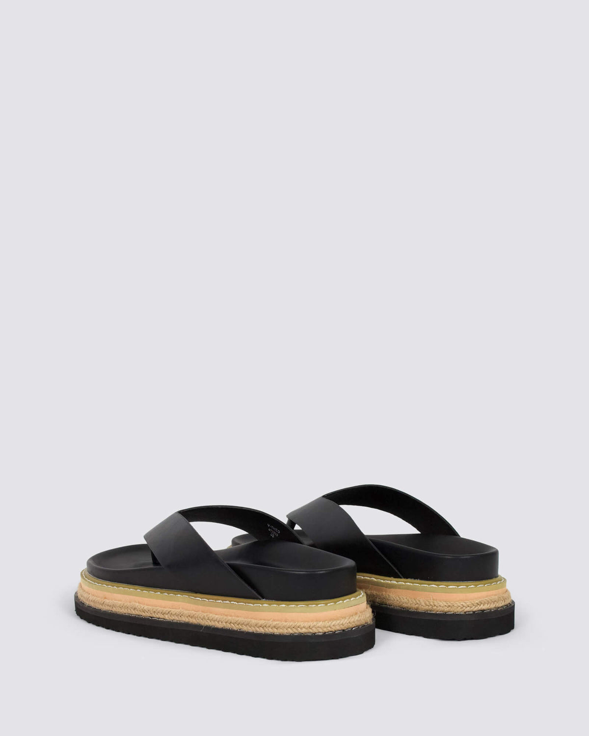 THEO PLATFORM THONGS BLACK