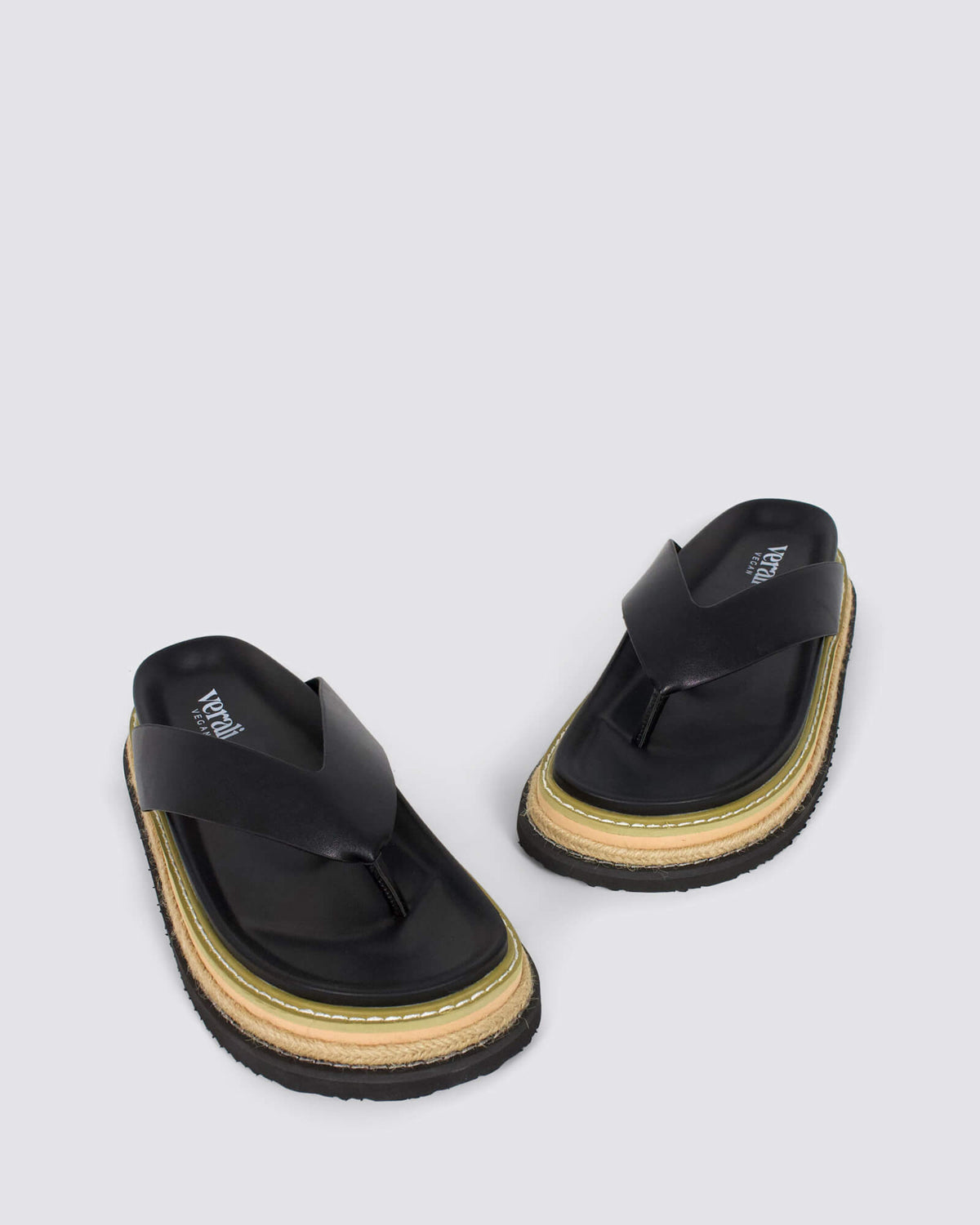 THEO PLATFORM THONGS BLACK