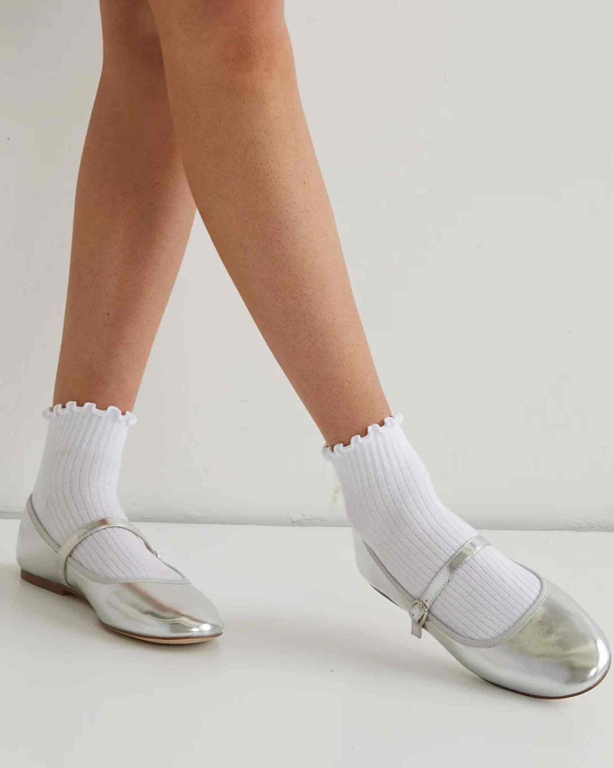 BAMBI BALLET FLATS SILVER SMOOTH