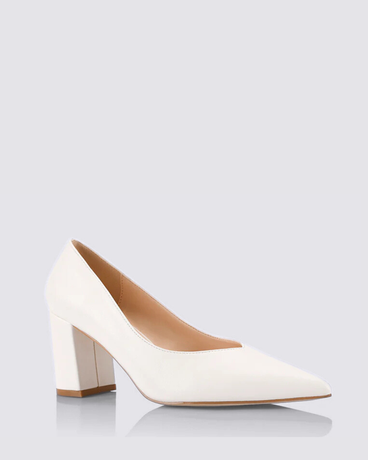 ELLIOT BLOCK HEEL PUMPS CHALK WHITE