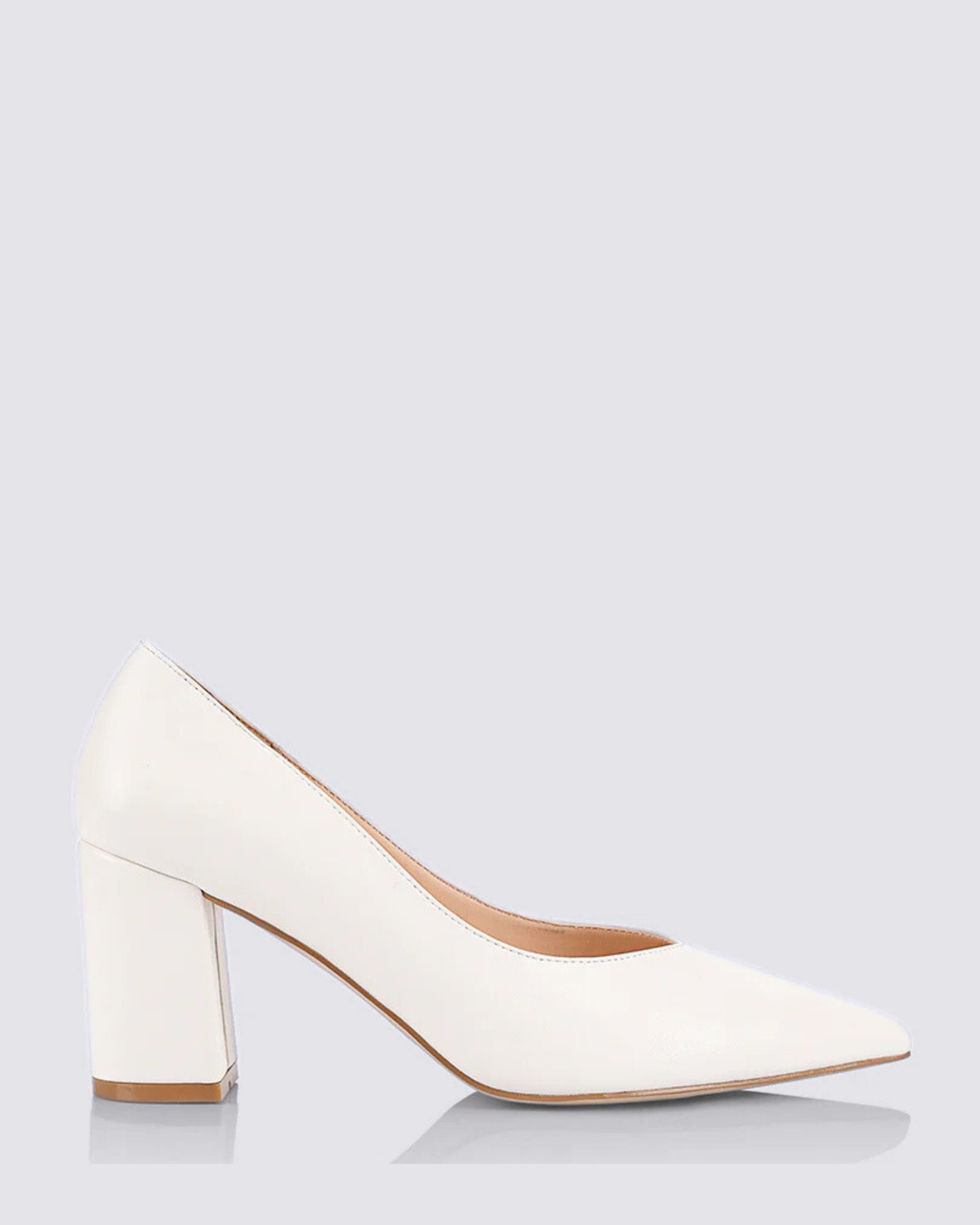 ELLIOT BLOCK HEEL PUMPS CHALK WHITE