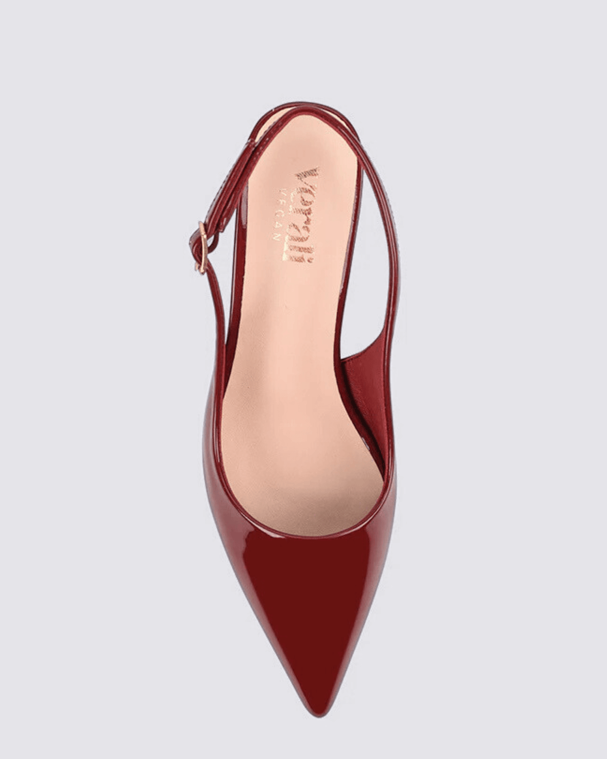 ELIO SLINGBACK BLOCK HEELS WINE PATENT