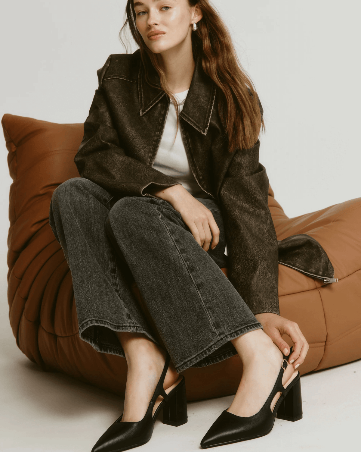 ELTON SLINGBACK HEELS BLACK