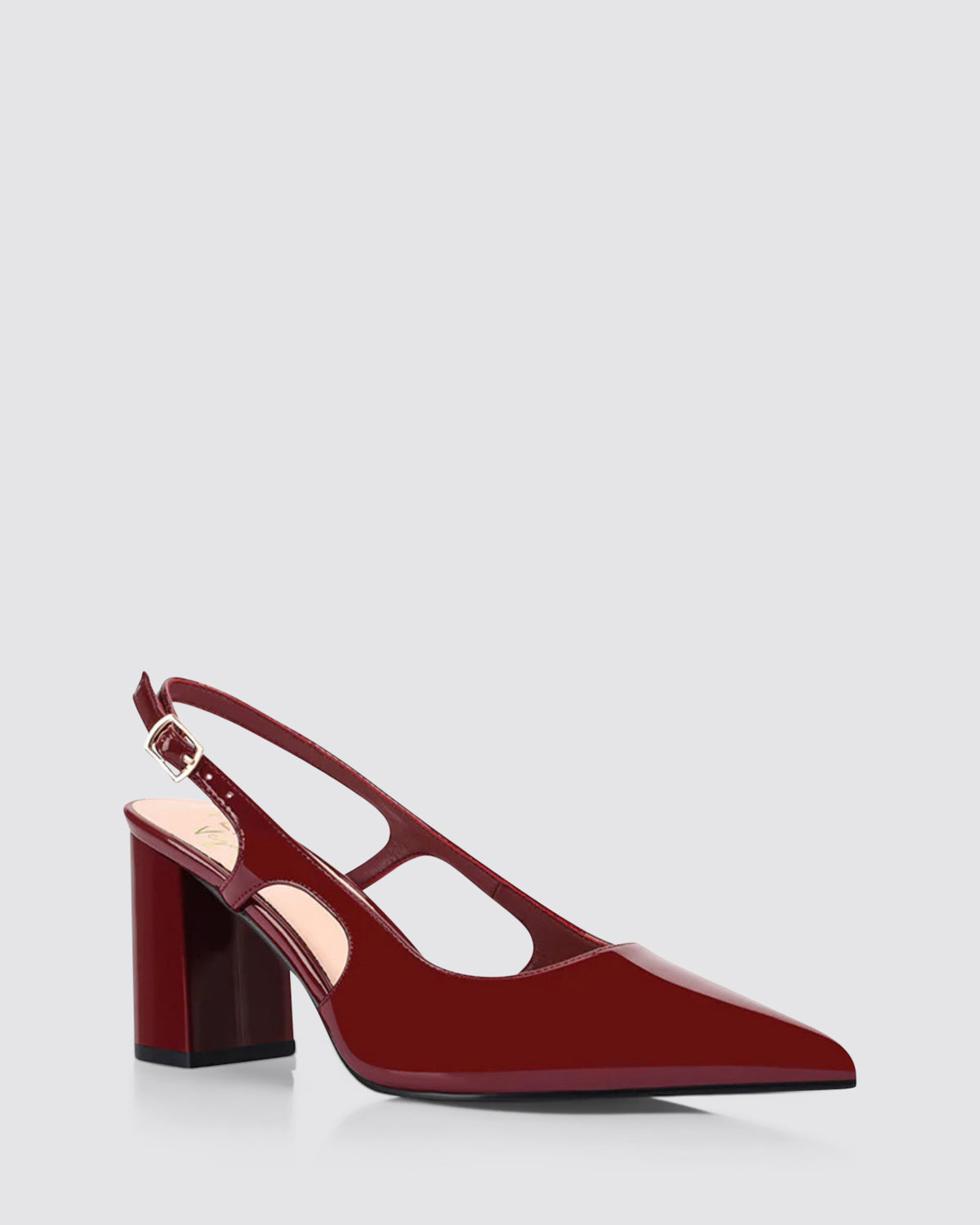 ELTON SLINGBACK HEELS WINE PATENT