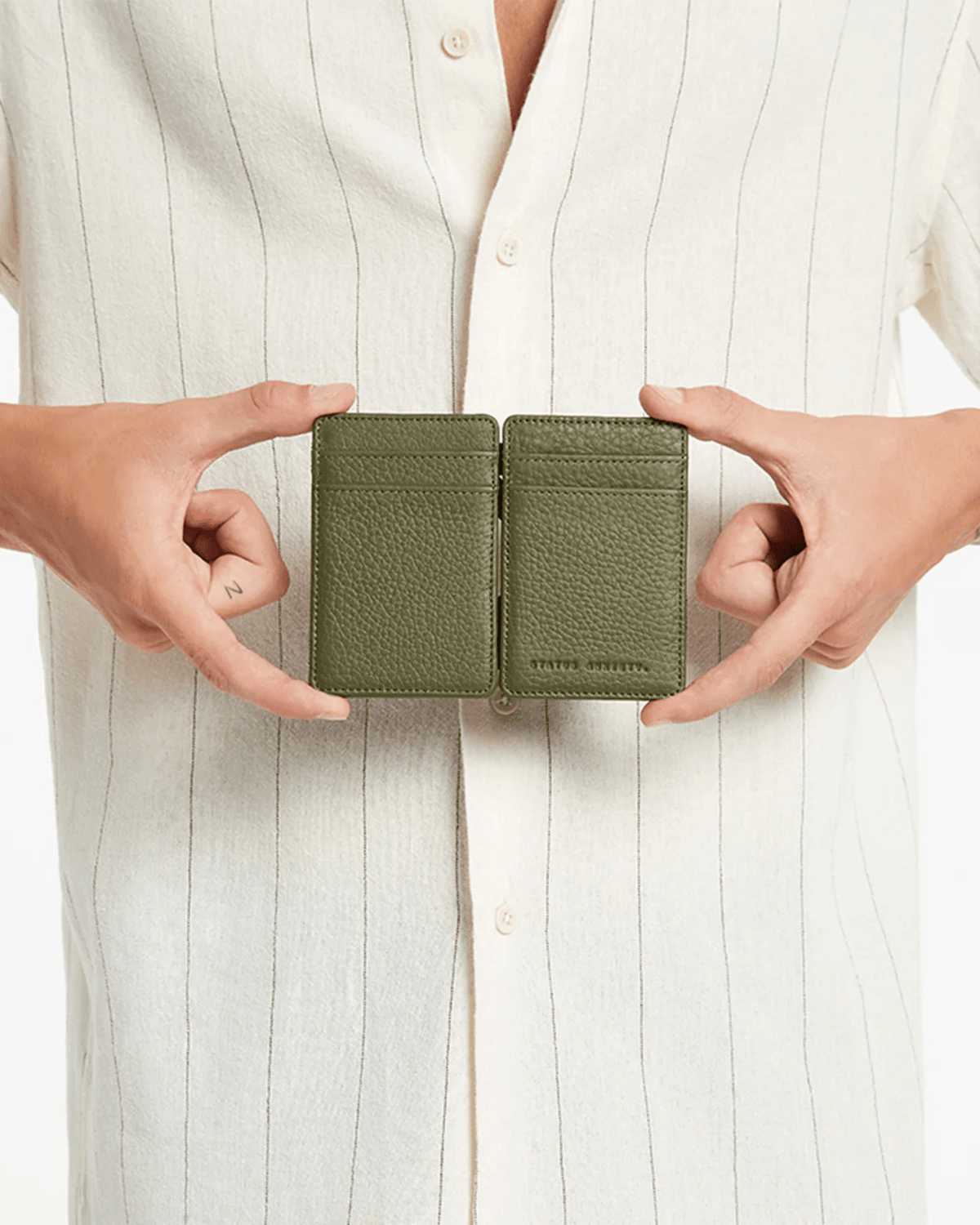 FLIP WALLET KHAKI LEATHER