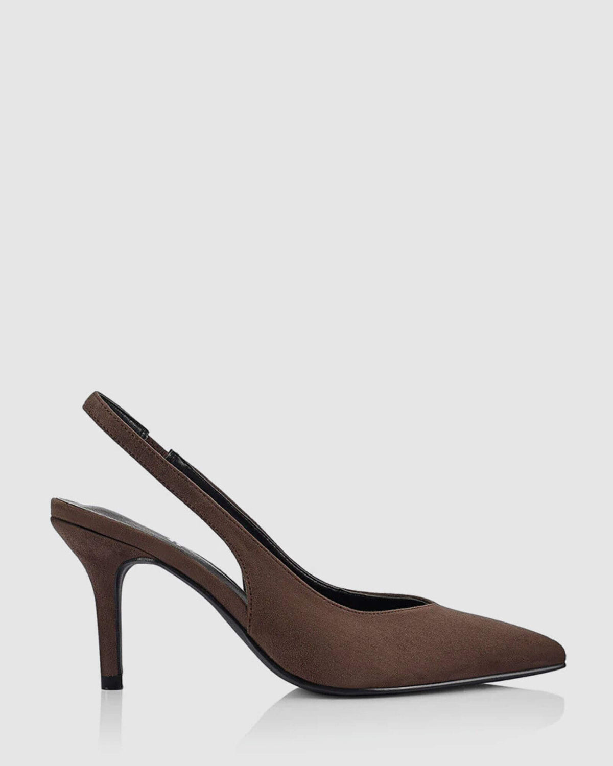 LEMUR SLINGBACK HEELS CHOCOLATE BROWN MICRO