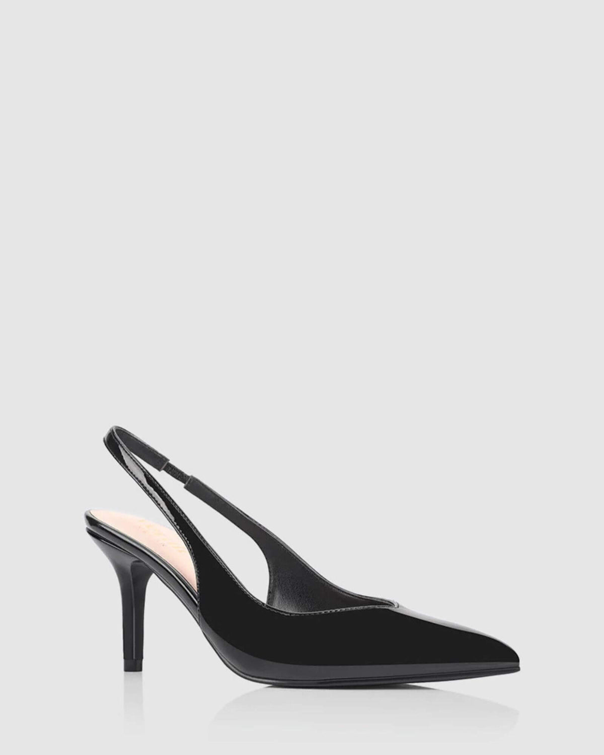 LEMUR SLINGBACK HEELS BLACK PATENT