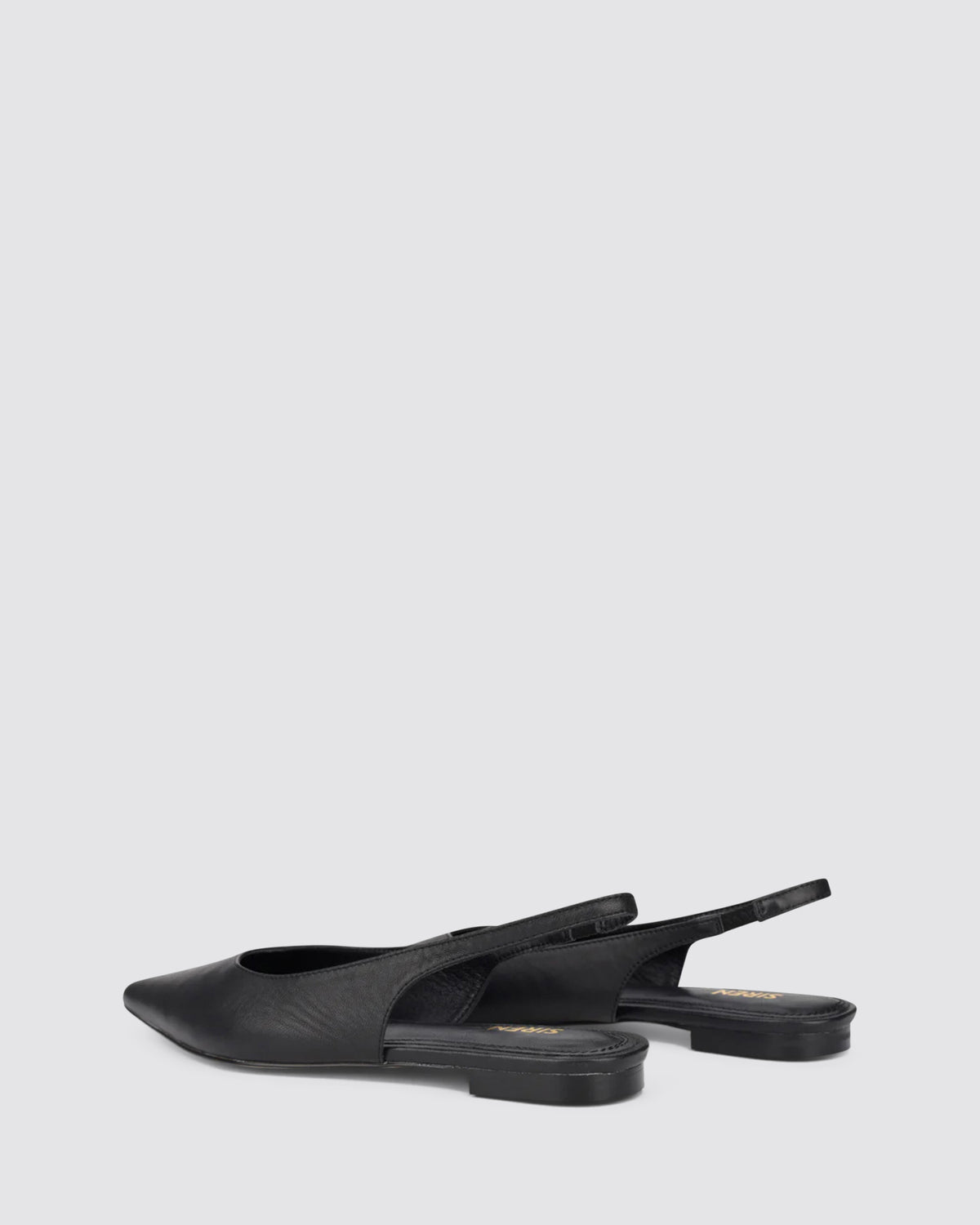 LORIE SLINGBACK FLATS BLACK LEATHER