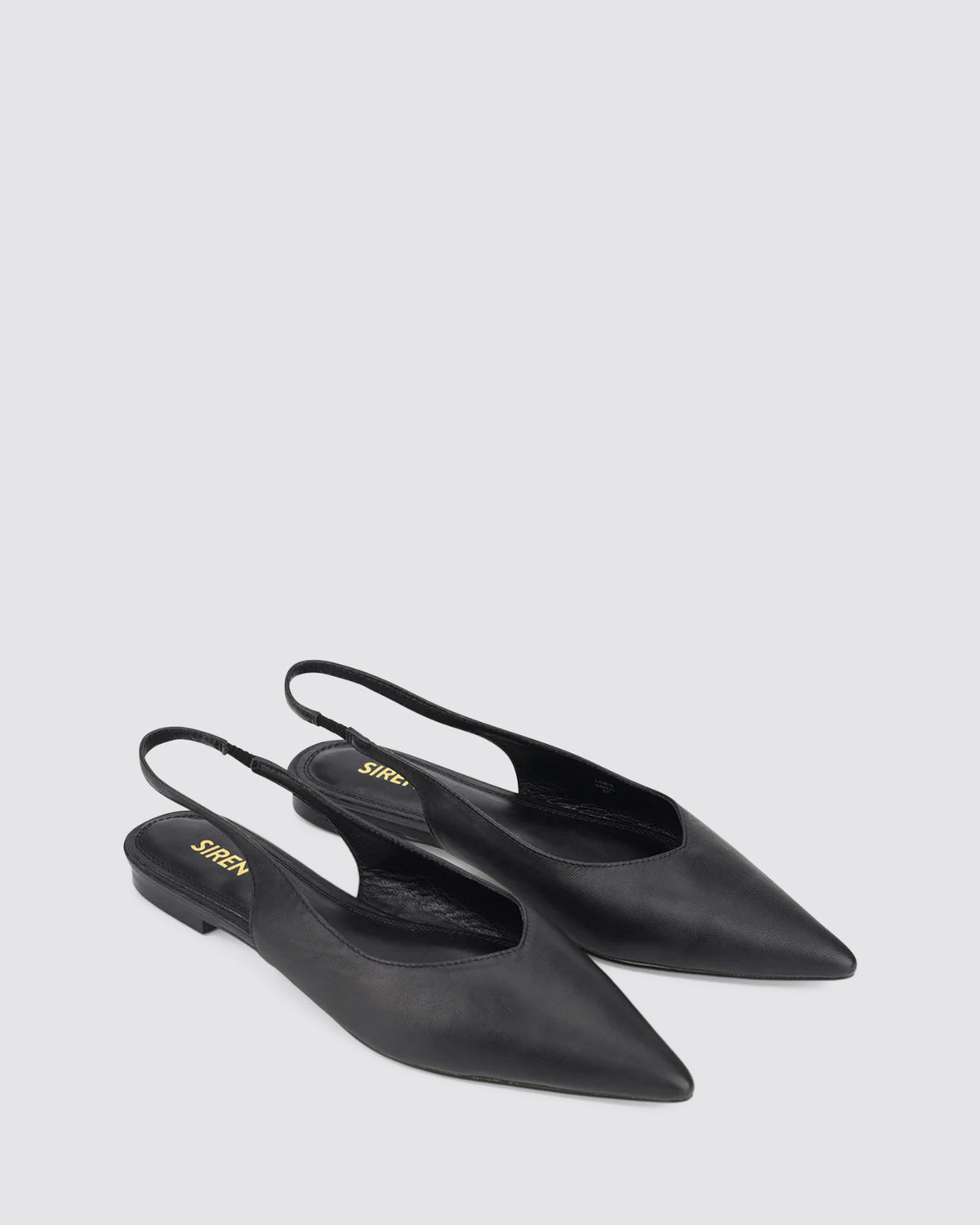 LORIE SLINGBACK FLATS BLACK LEATHER