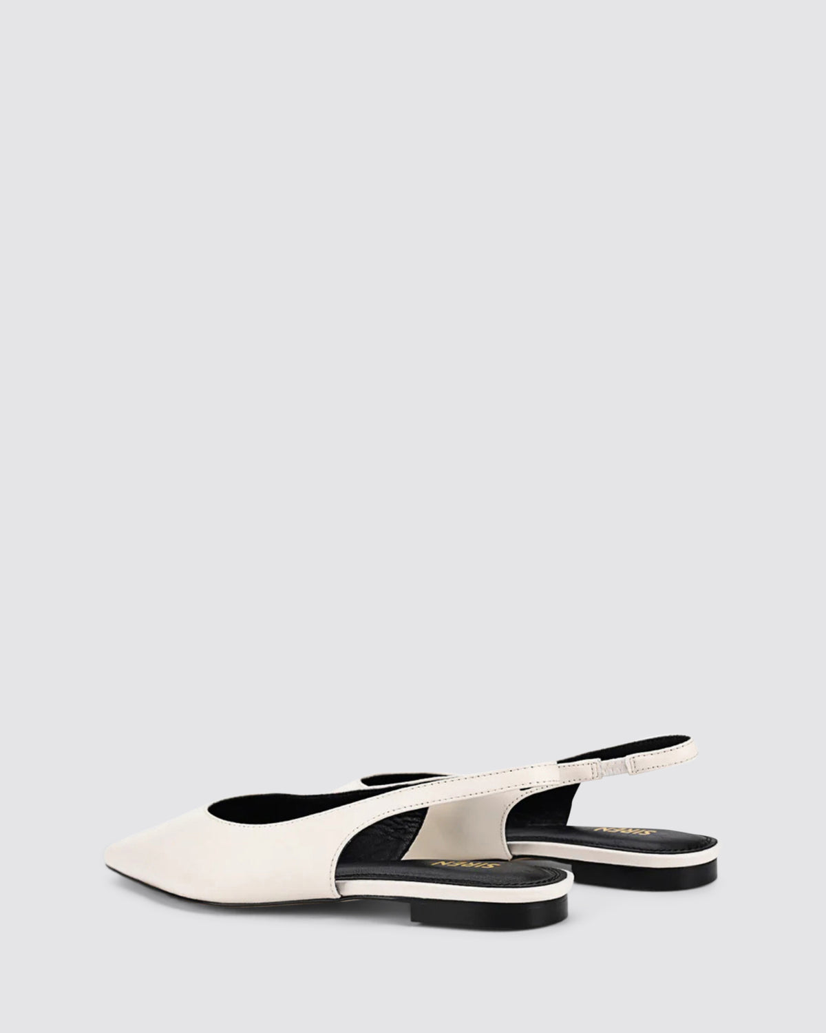 LORIE SLINGBACK FLATS CHALK WHITE LEATHER