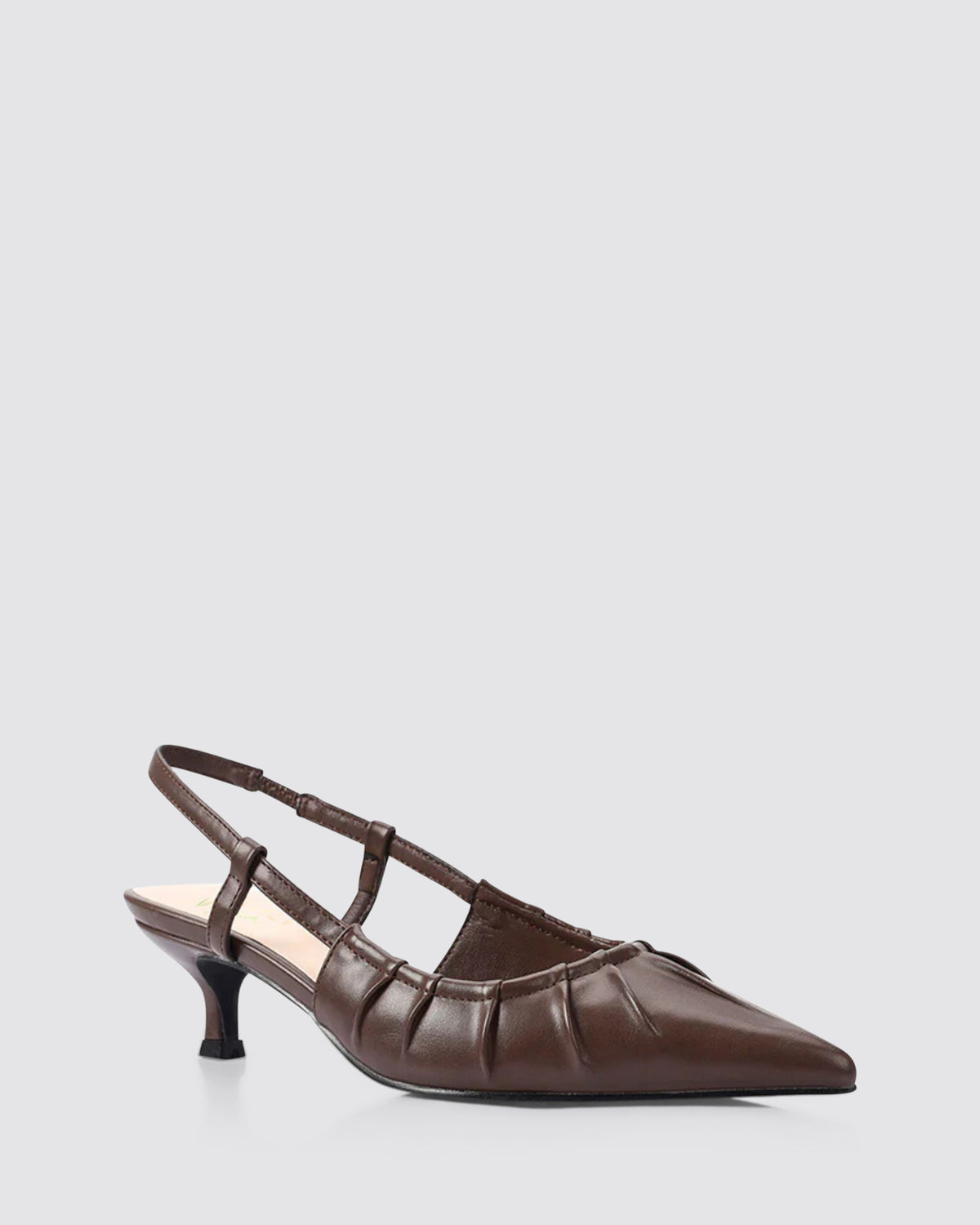 LUCIUS KITTEN HEELS CHOCOLATE BROWN