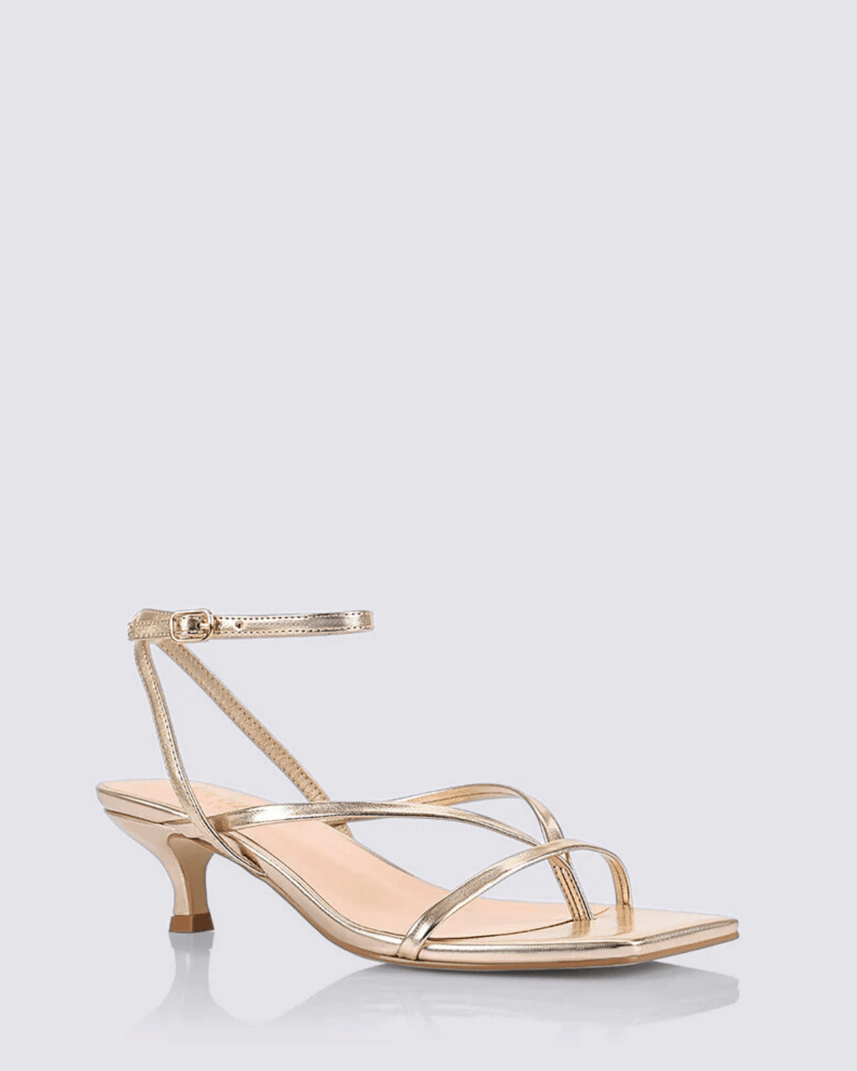 MAEVE KITTEN HEEL SANDALS CHAMPAGNE