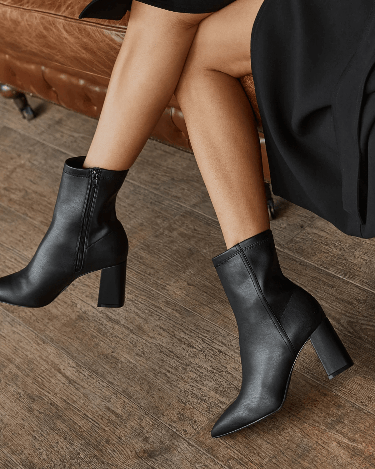 MAX ANKLE BOOTS BLACK STRETCH