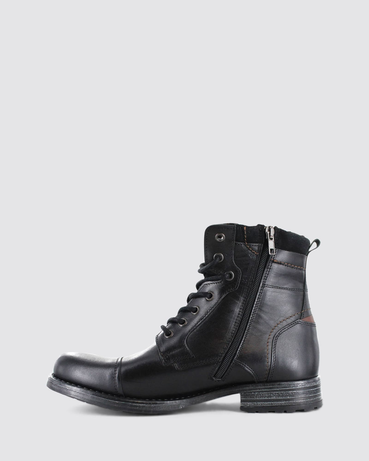 PORTER LACE UP BOOTS BLACK LEATHER