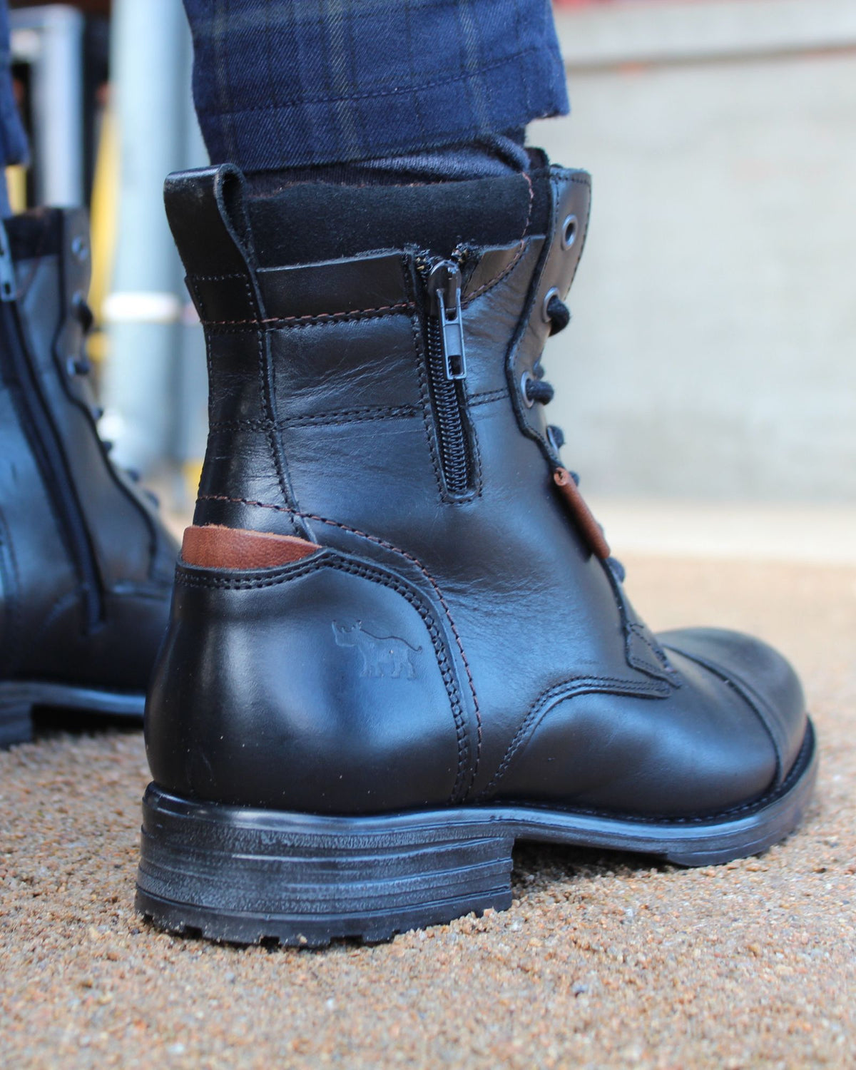 PORTER LACE UP BOOTS BLACK LEATHER