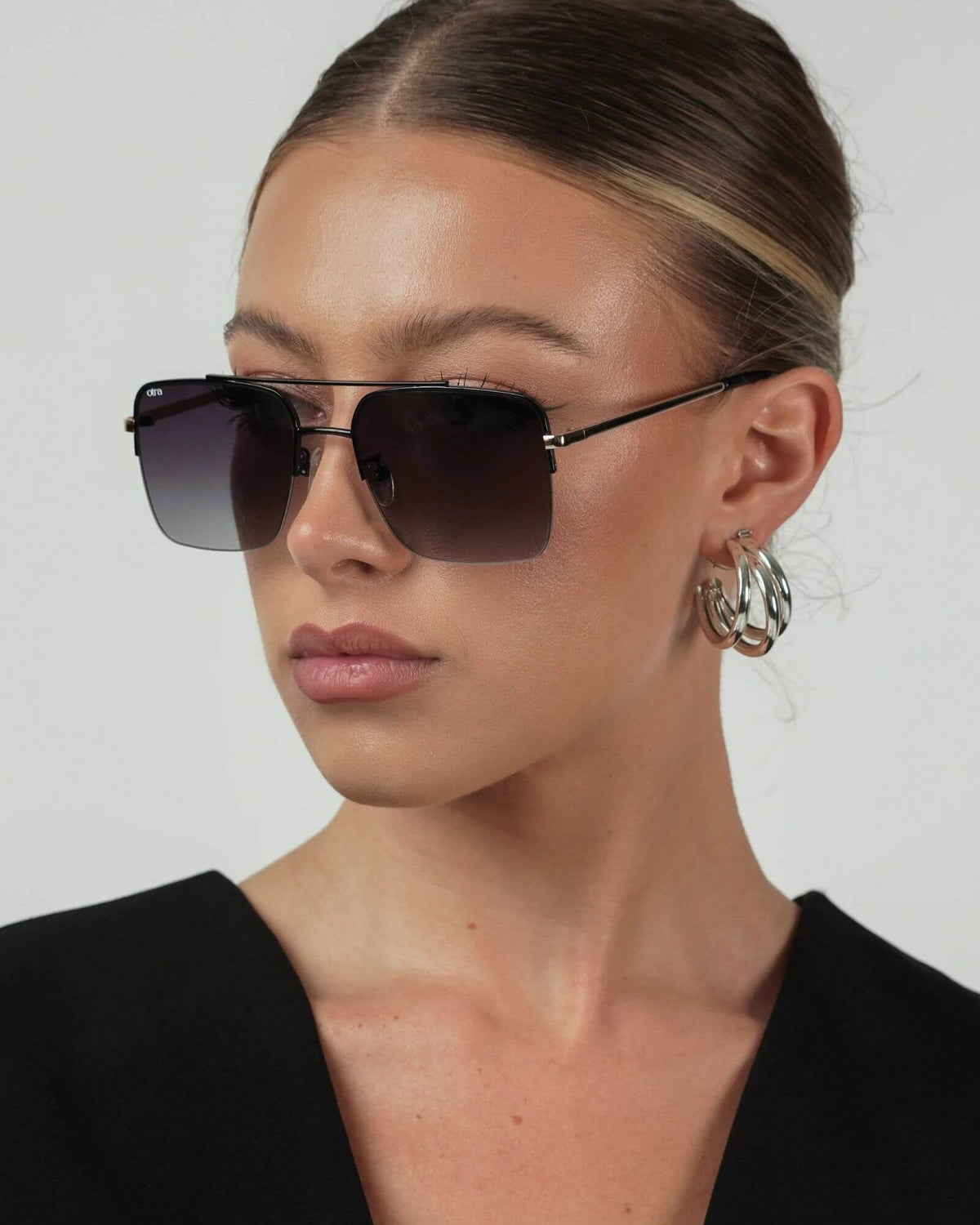 PORTSEA SUNGLASSES BLACK GOLD/SMOKE FADE