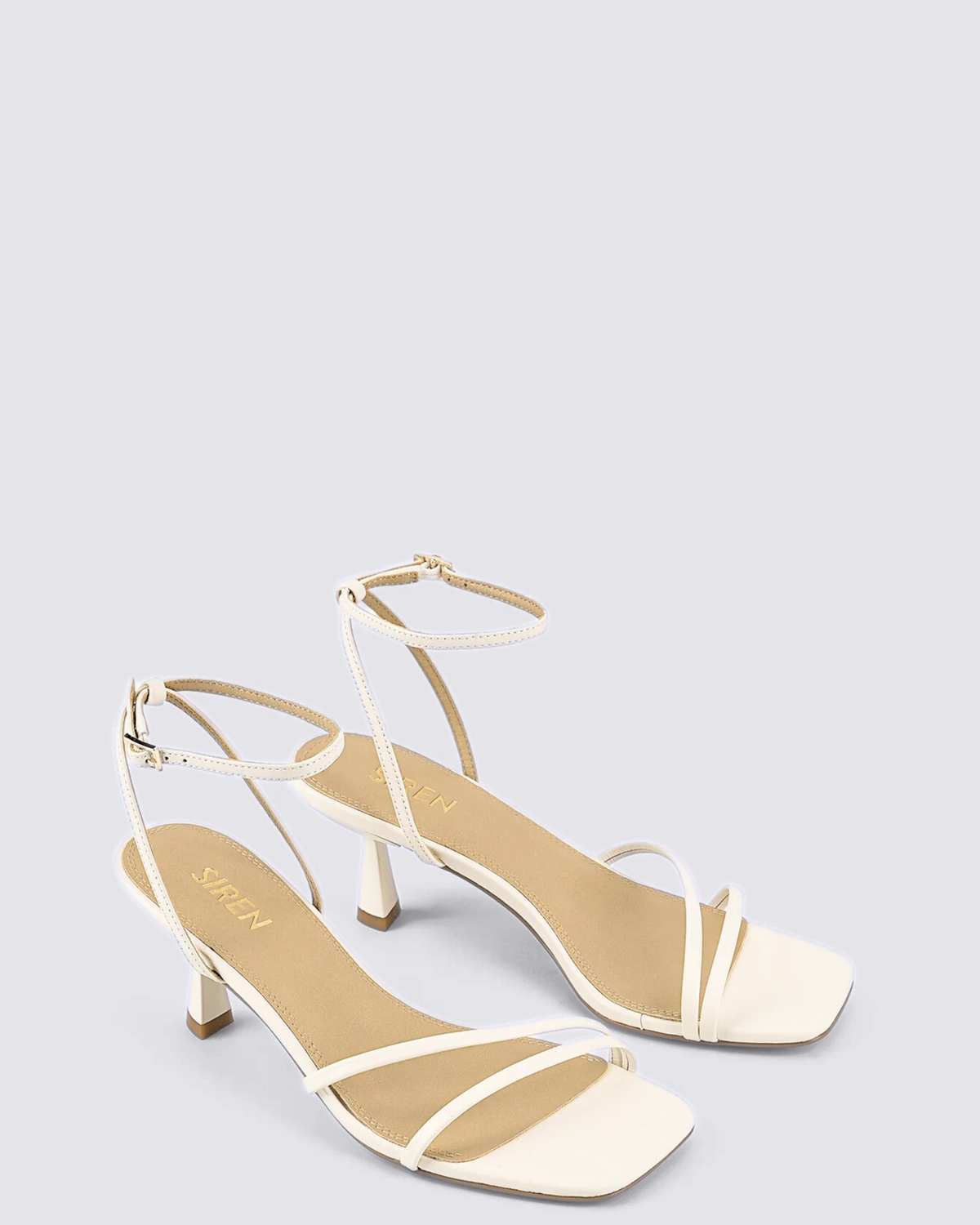 SAFFRON STRAPPY HEELS CHALK WHITE