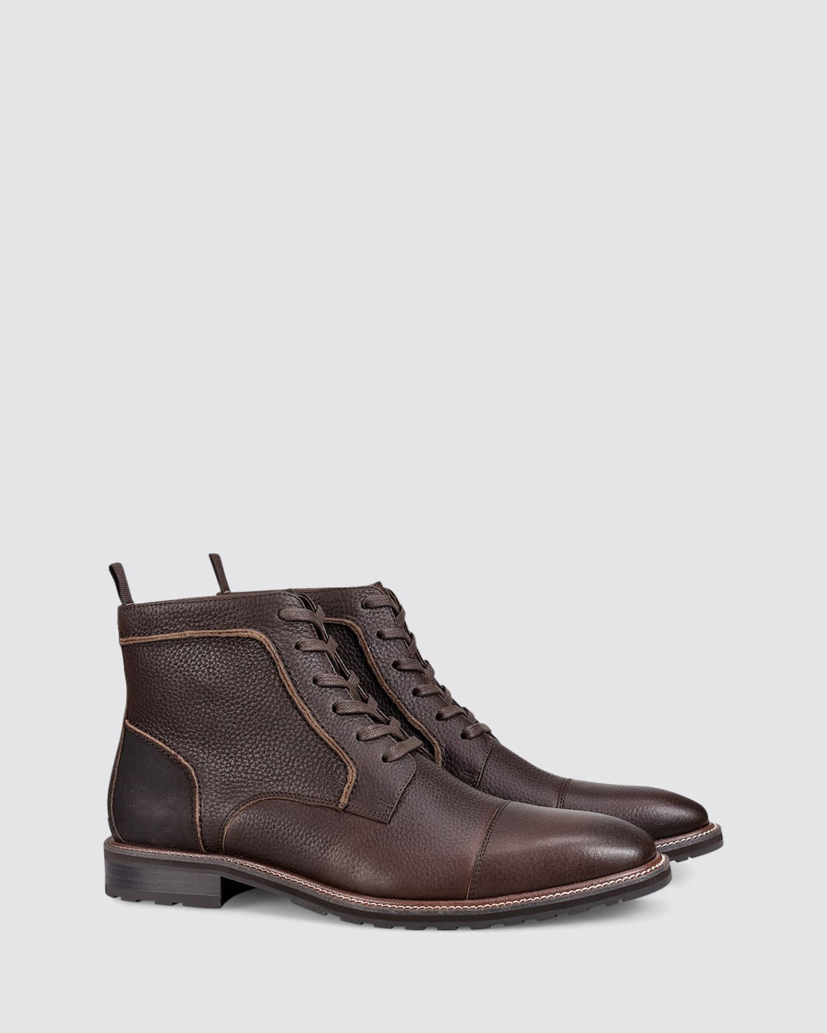 TACTILE LACE UP BOOTS DARK BROWN LEATHER