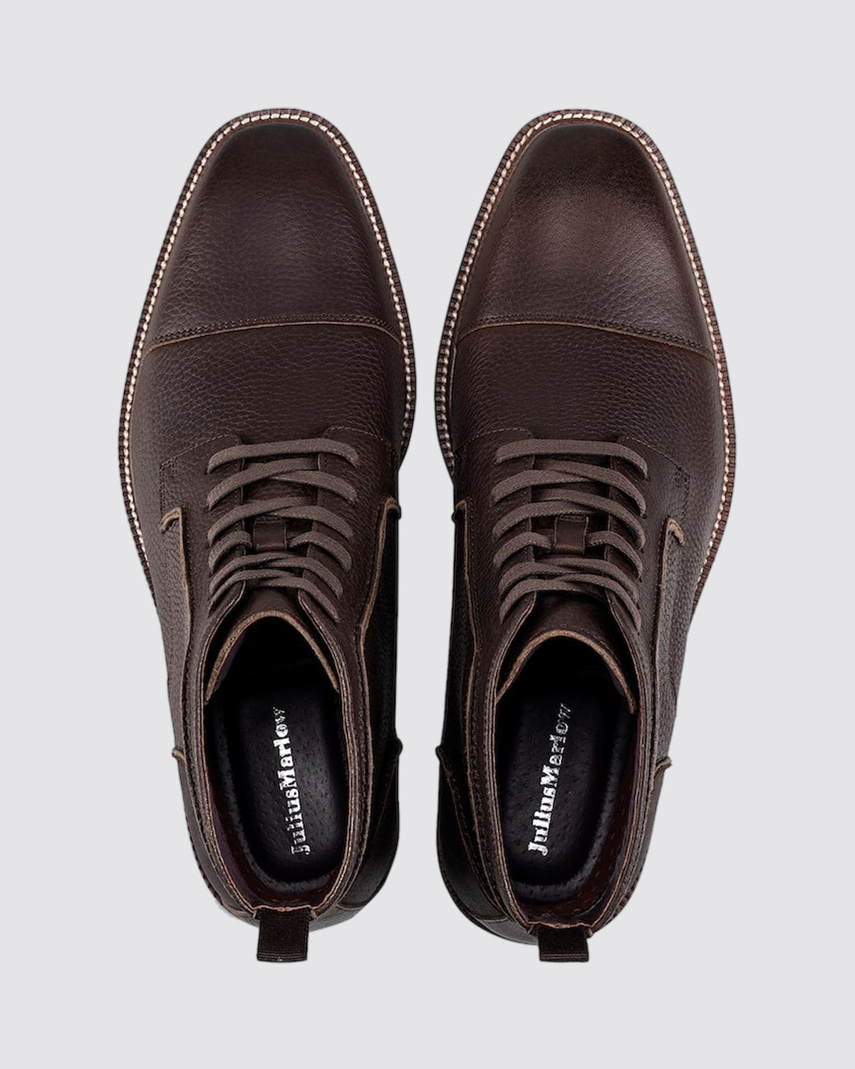 TACTILE LACE UP BOOTS DARK BROWN LEATHER