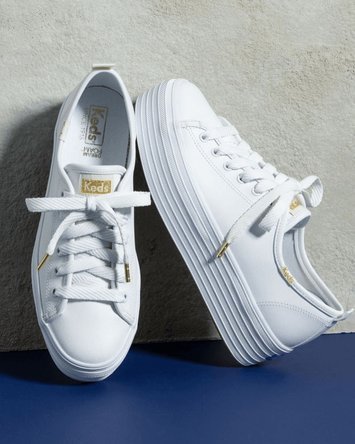 TRIPLE UP PLATFORM SNEAKERS WHITE LEATHER