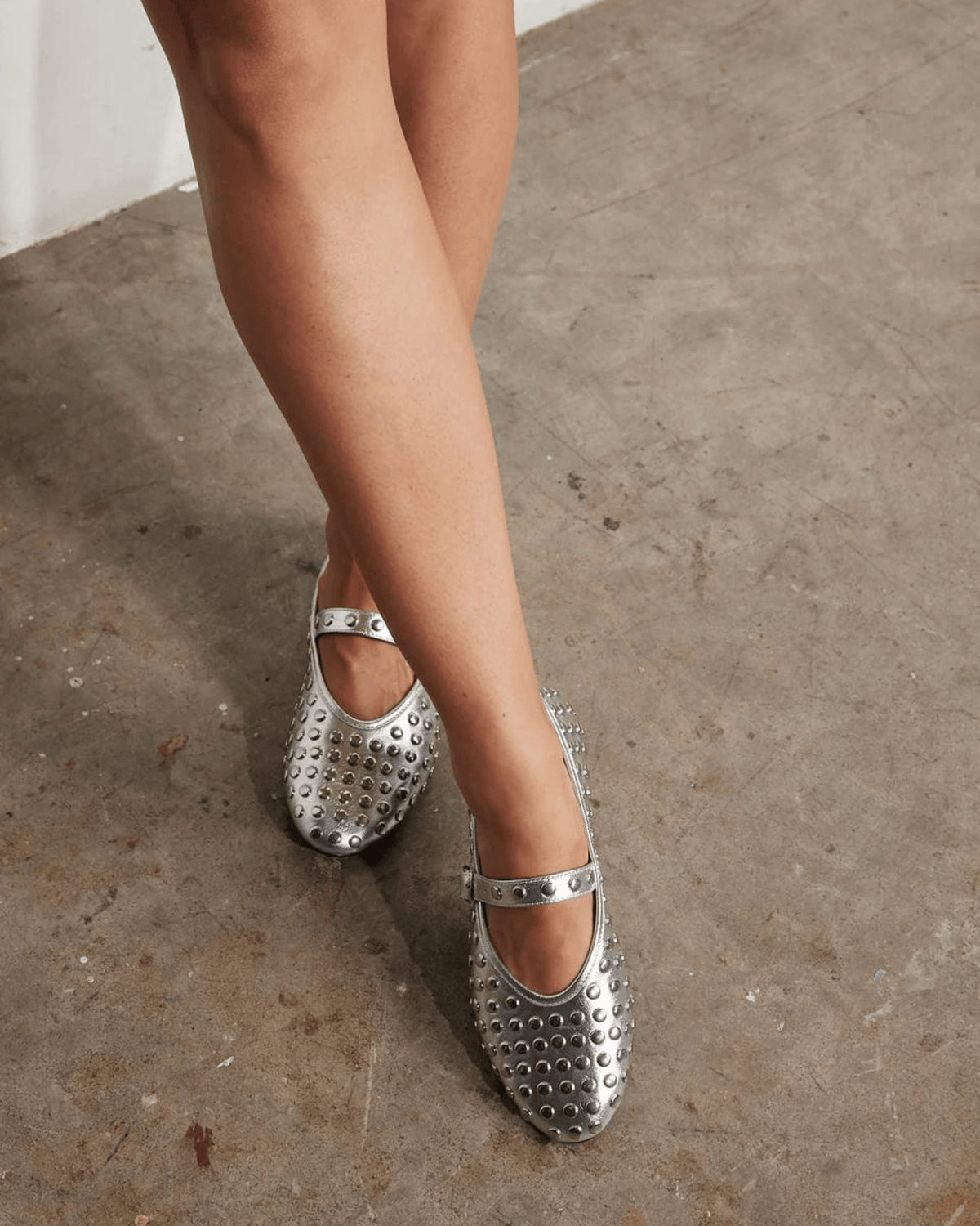 WARHOL MARY JANE SILVER LEATHER