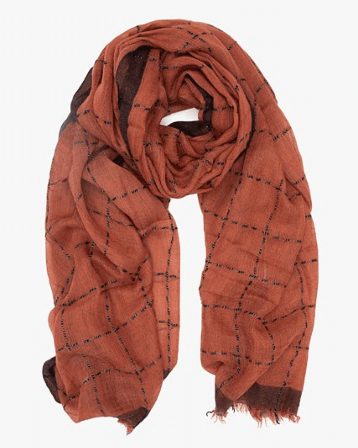 WINDOWPANE SCARF NUTMEG