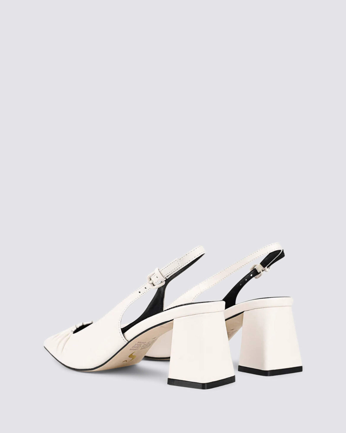 YABELL SLINGBACK BLOCK HEELS CHALK WHITE