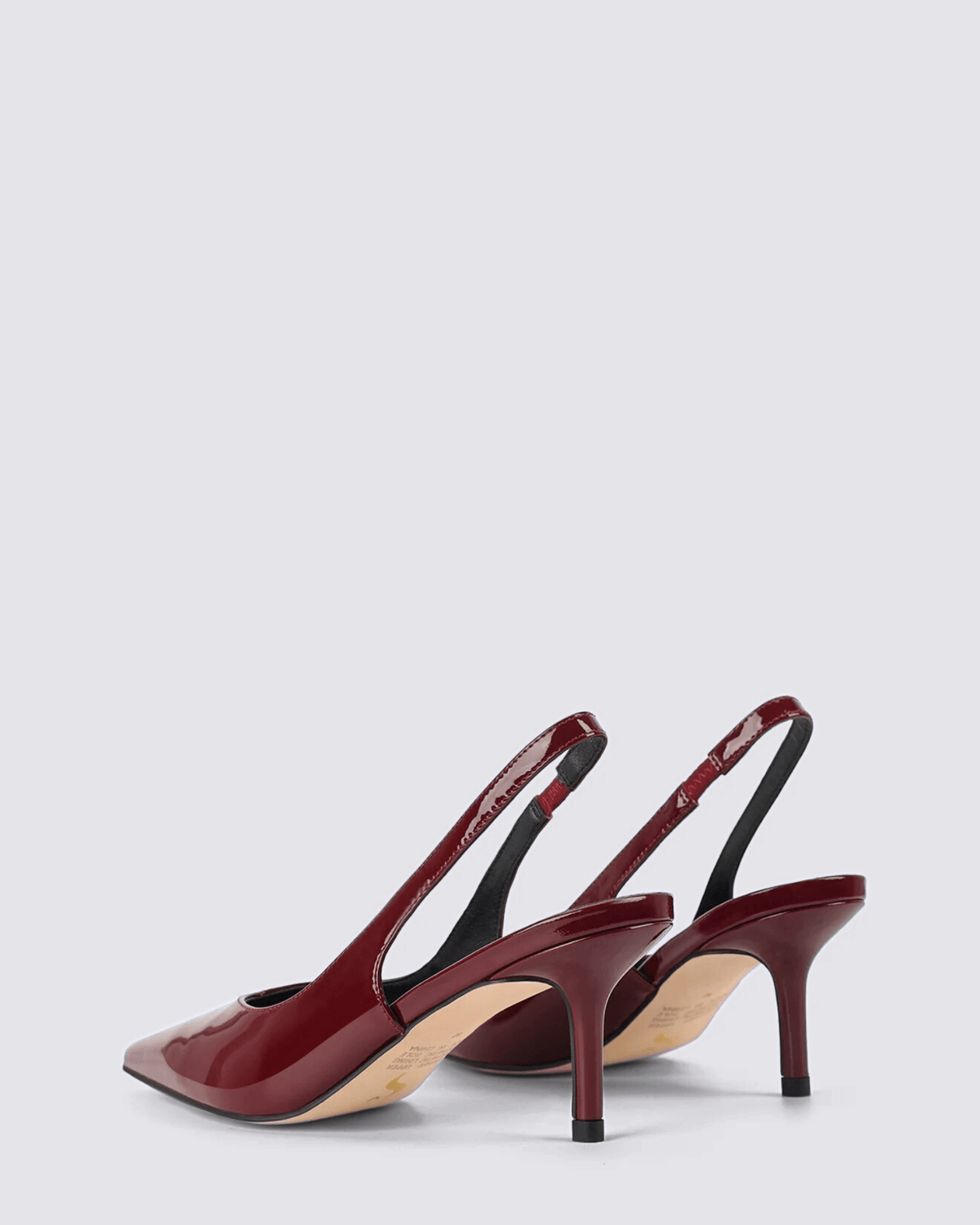 YORY SLINGBACK HEELS WINE PATENT
