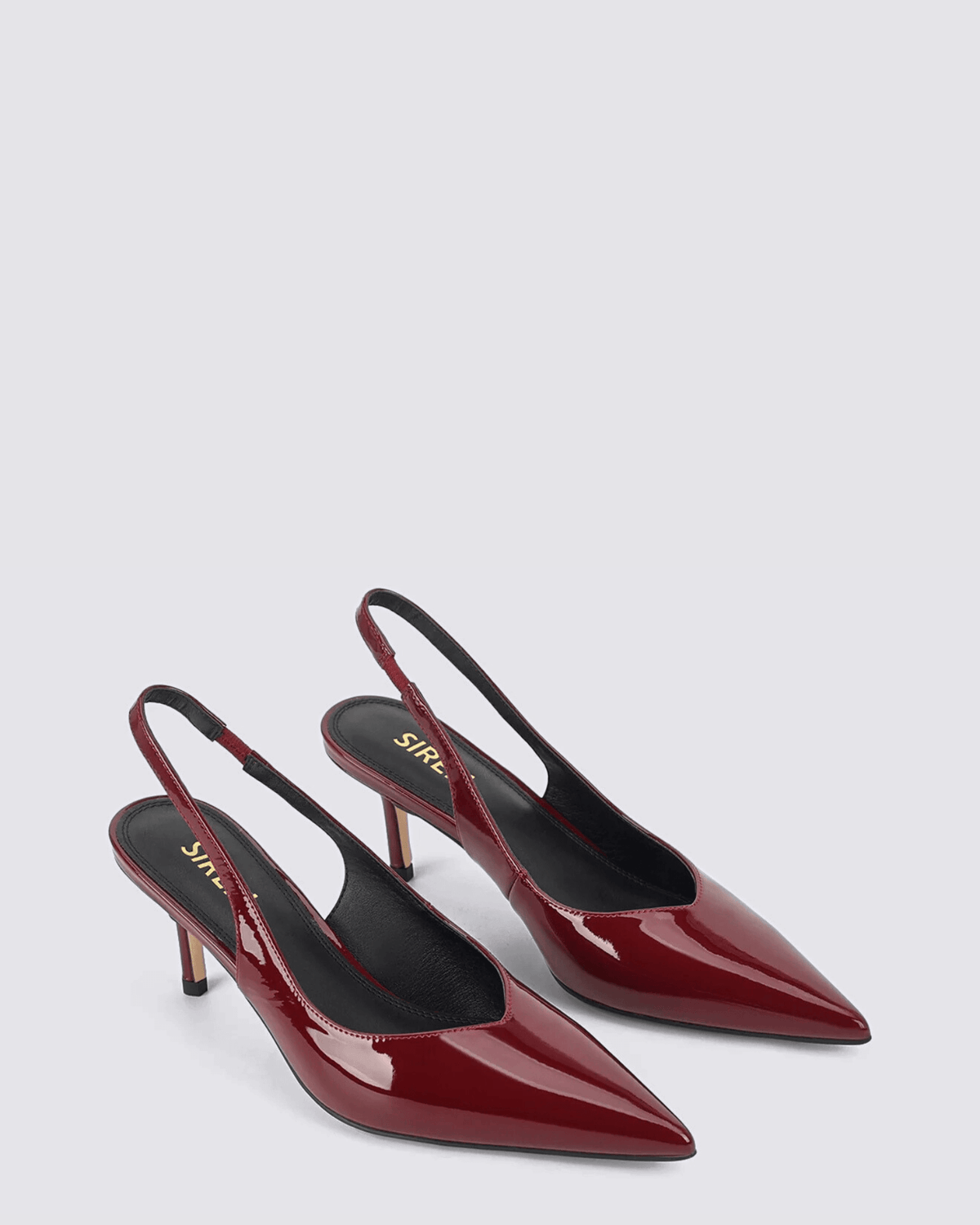 YORY SLINGBACK HEELS WINE PATENT