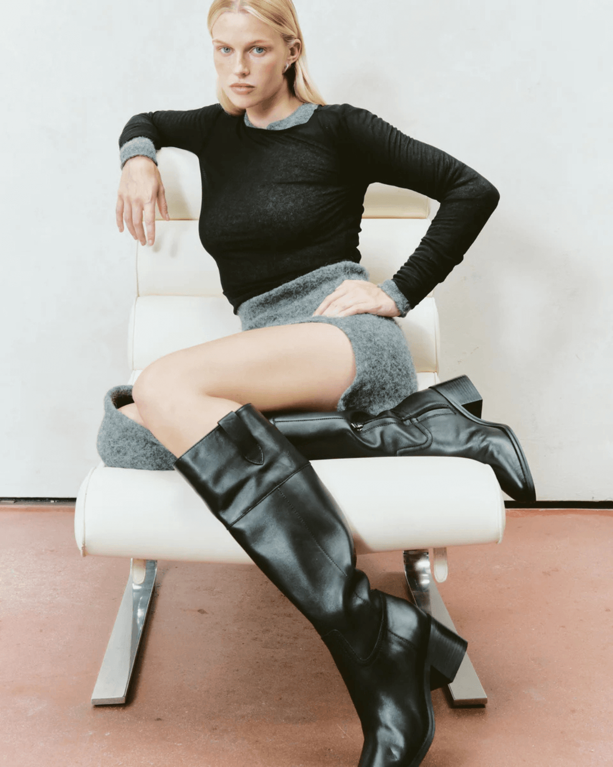 ZOEY RIDING BOOTS BLACK LEATHER