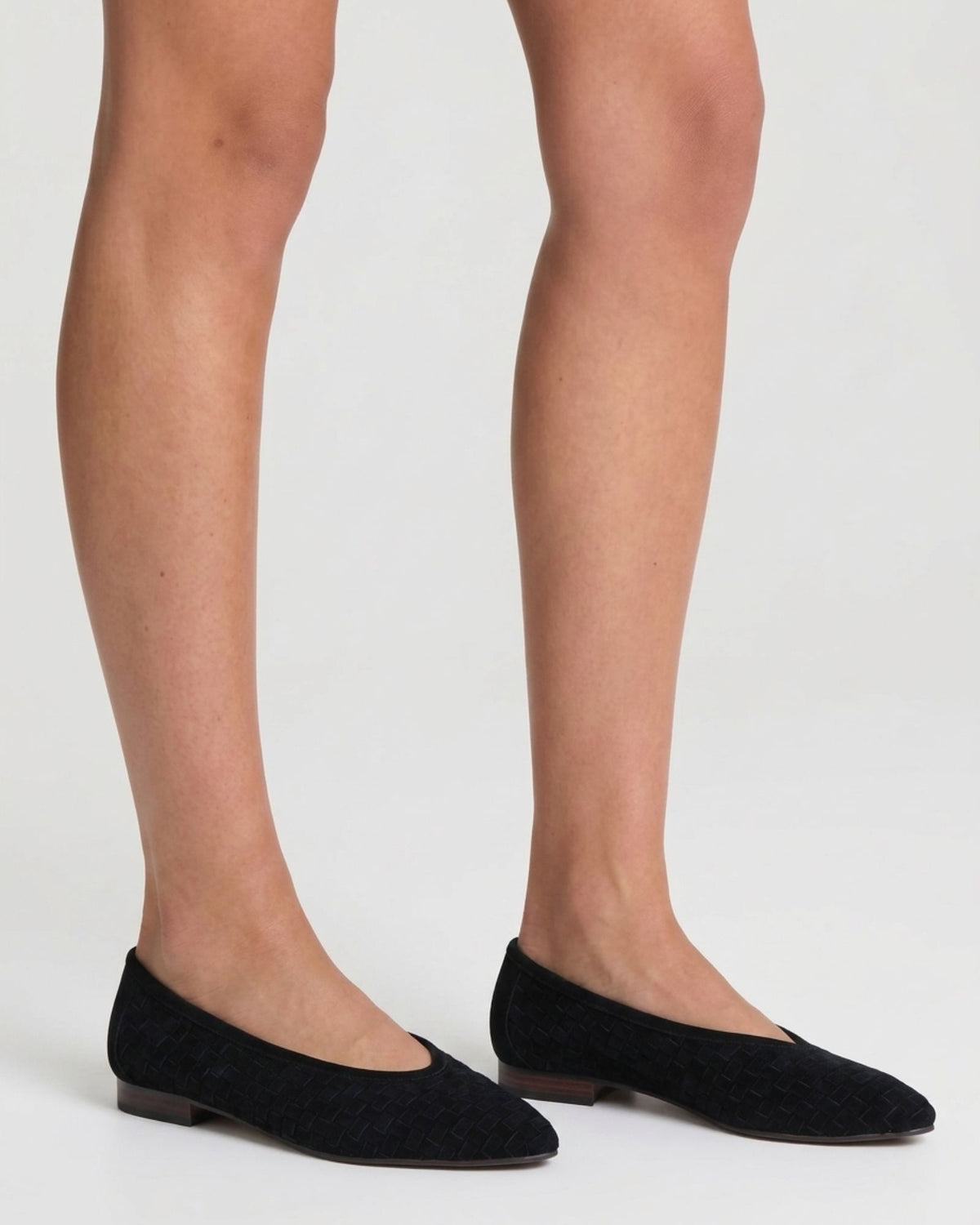 MUSE FLATS BLACK WEAVE SUEDE