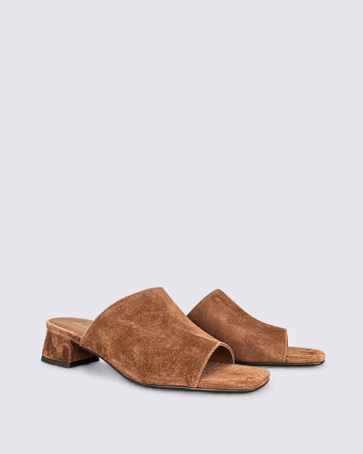 SANSAH HEELED MULES CHOCOLATE SUEDE