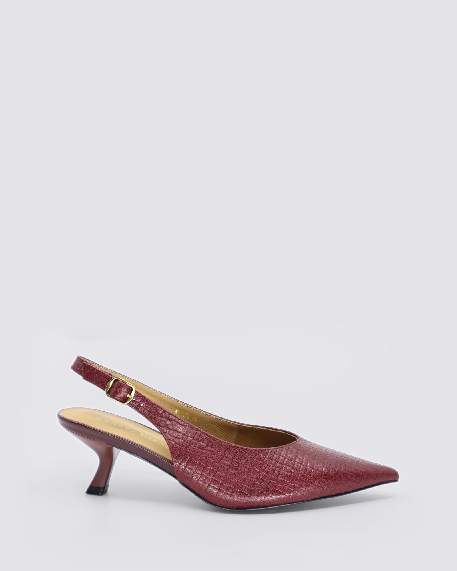 MONROE SLINGBACK HEELS BORDO PRINT LEATHER