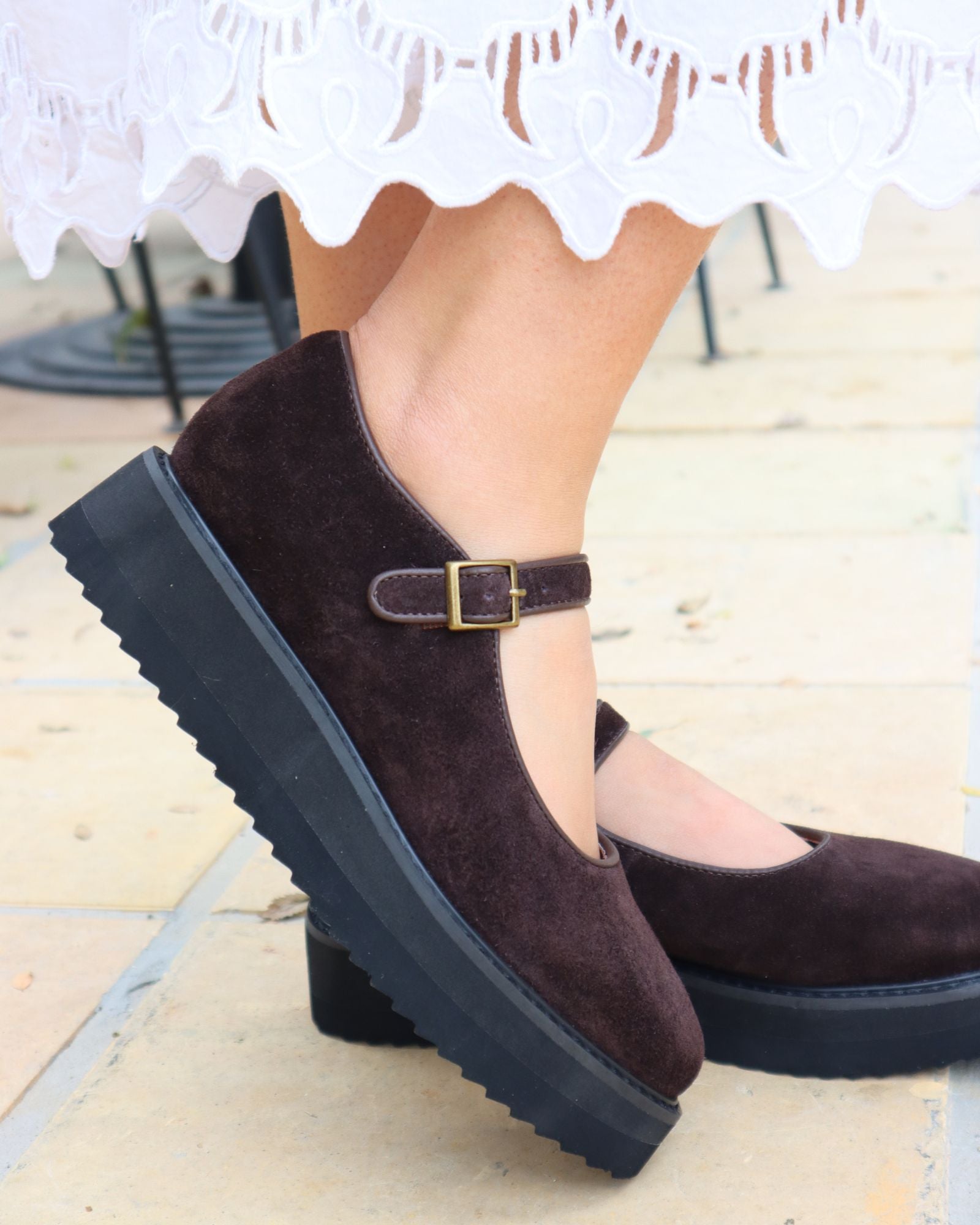 MAVEN PLATFORM MARY JANES CHOCOLATE