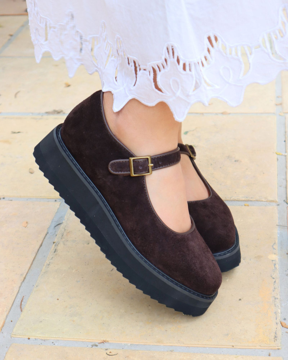 MAVEN PLATFORM MARY JANES CHOCOLATE