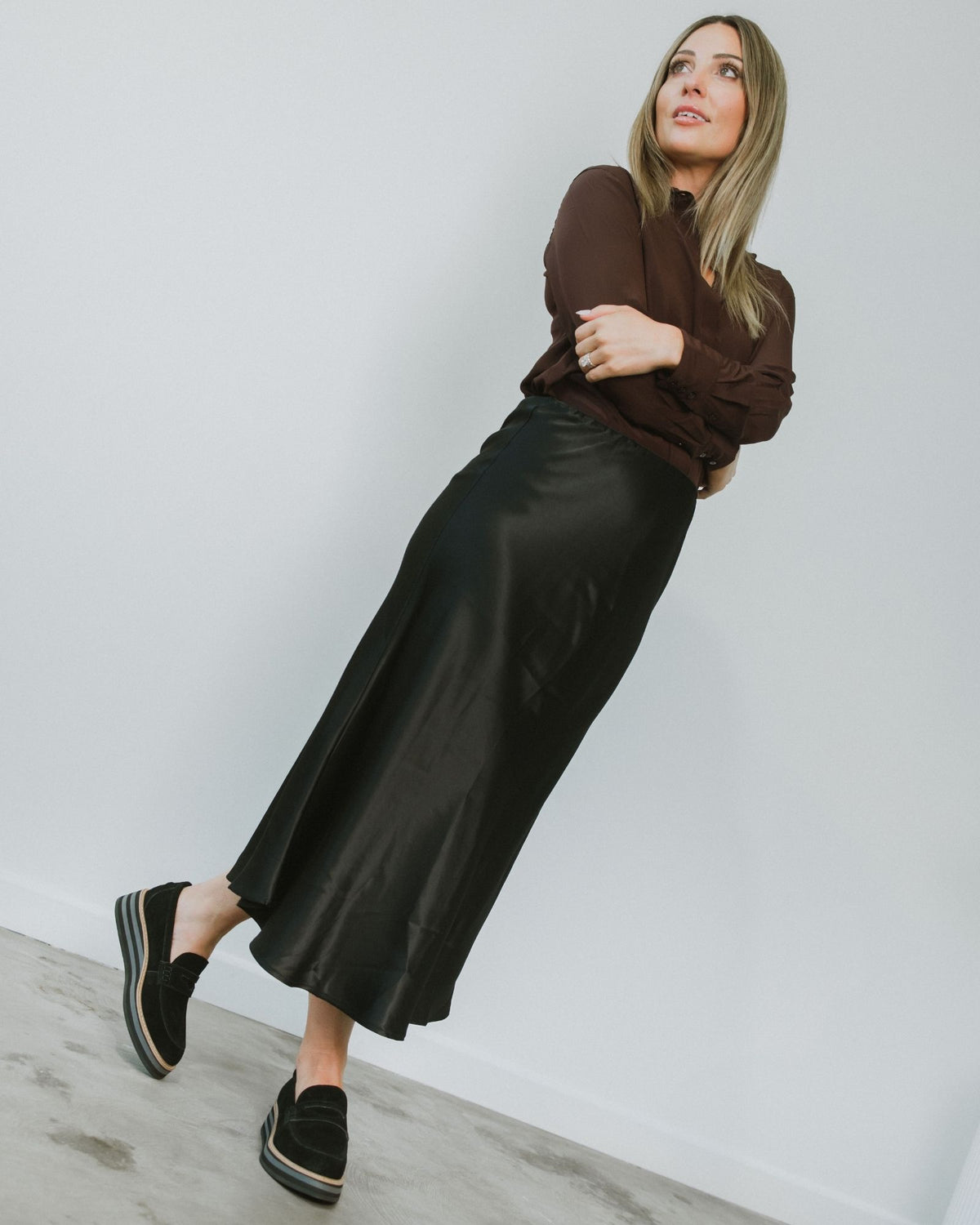 LAURENT WEDGE LOAFERS BLACK SUEDE