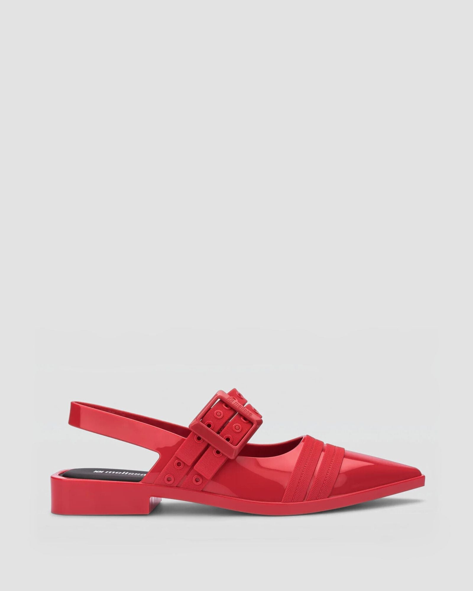 35973 POINTED TOE FLATS RED/BLACK