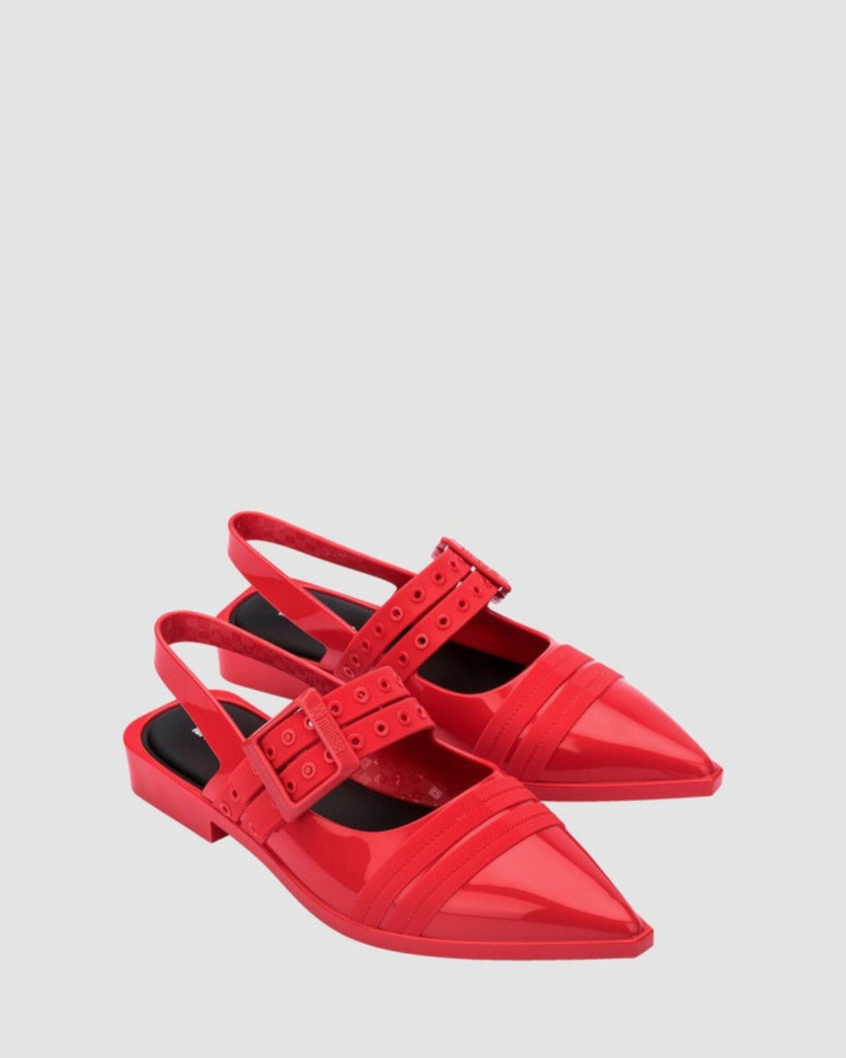 35973 POINTED TOE FLATS RED/BLACK