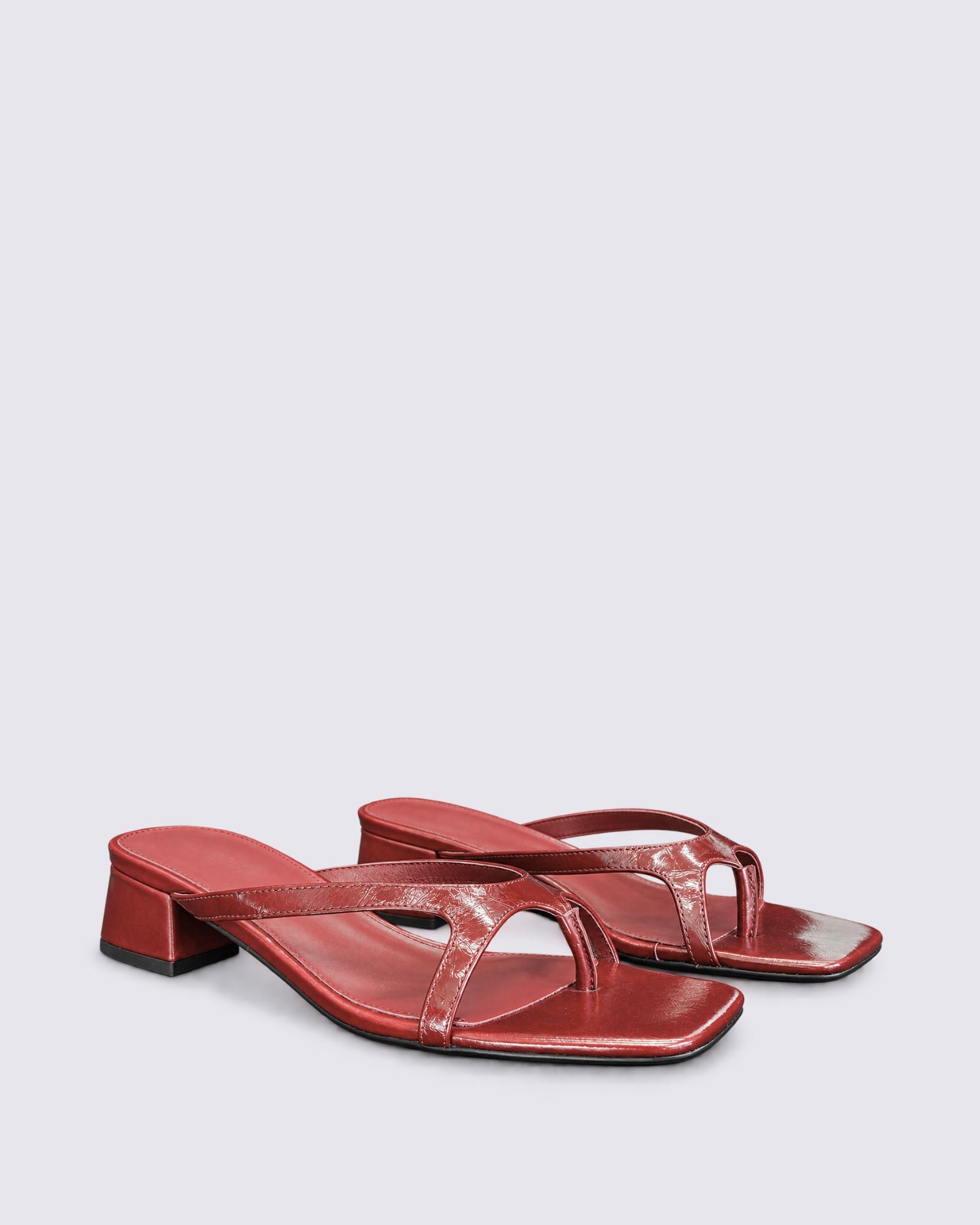 SIEKA HEELS BURGUNDY CRINKLE