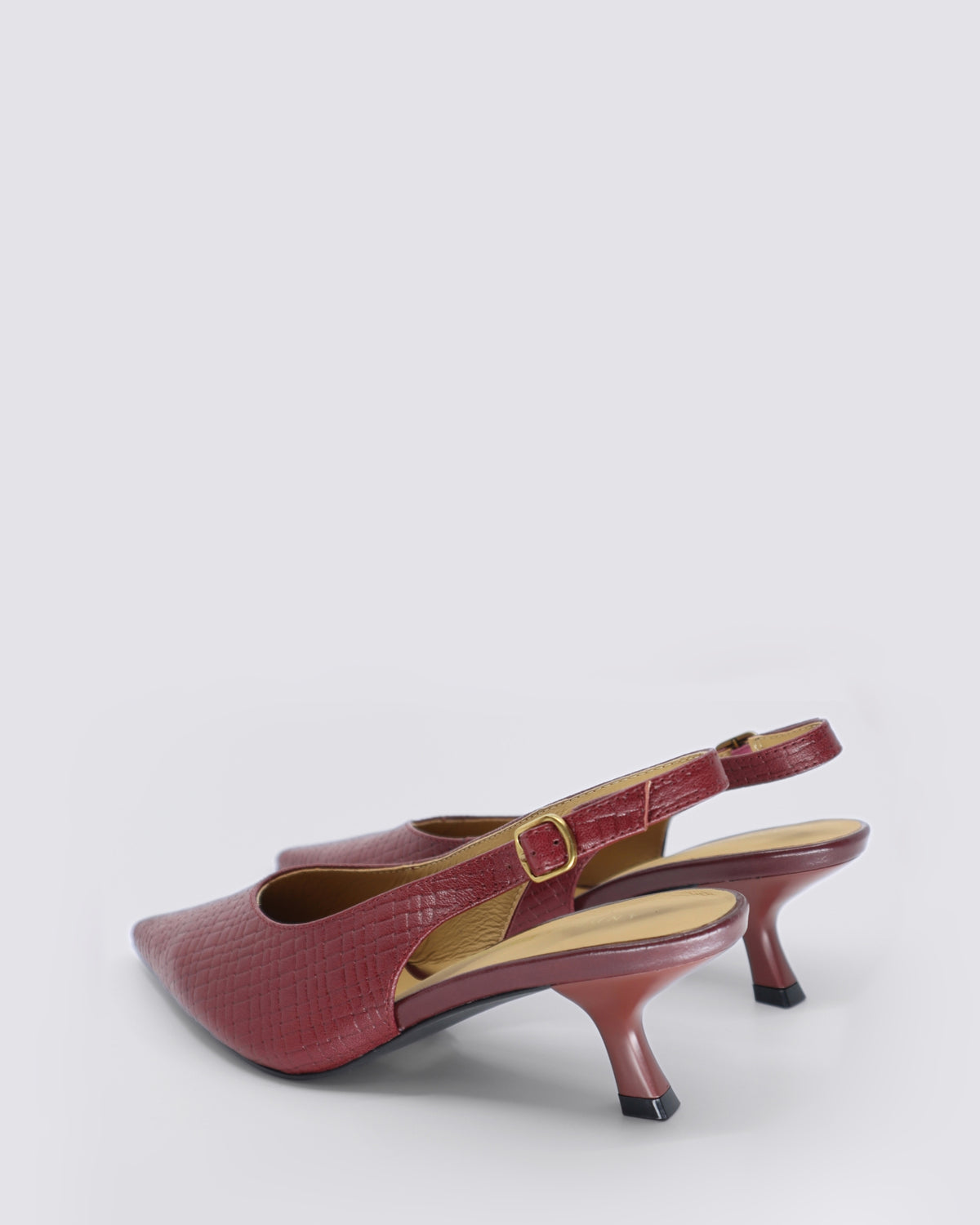 MONROE SLINGBACK HEELS BORDO PRINT LEATHER