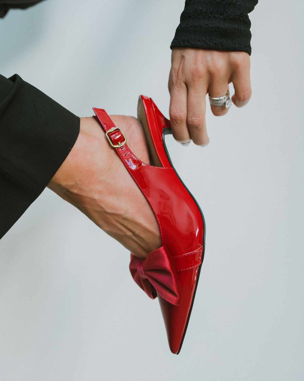 LOLITA SLINGBACK HEELS RED PATENT