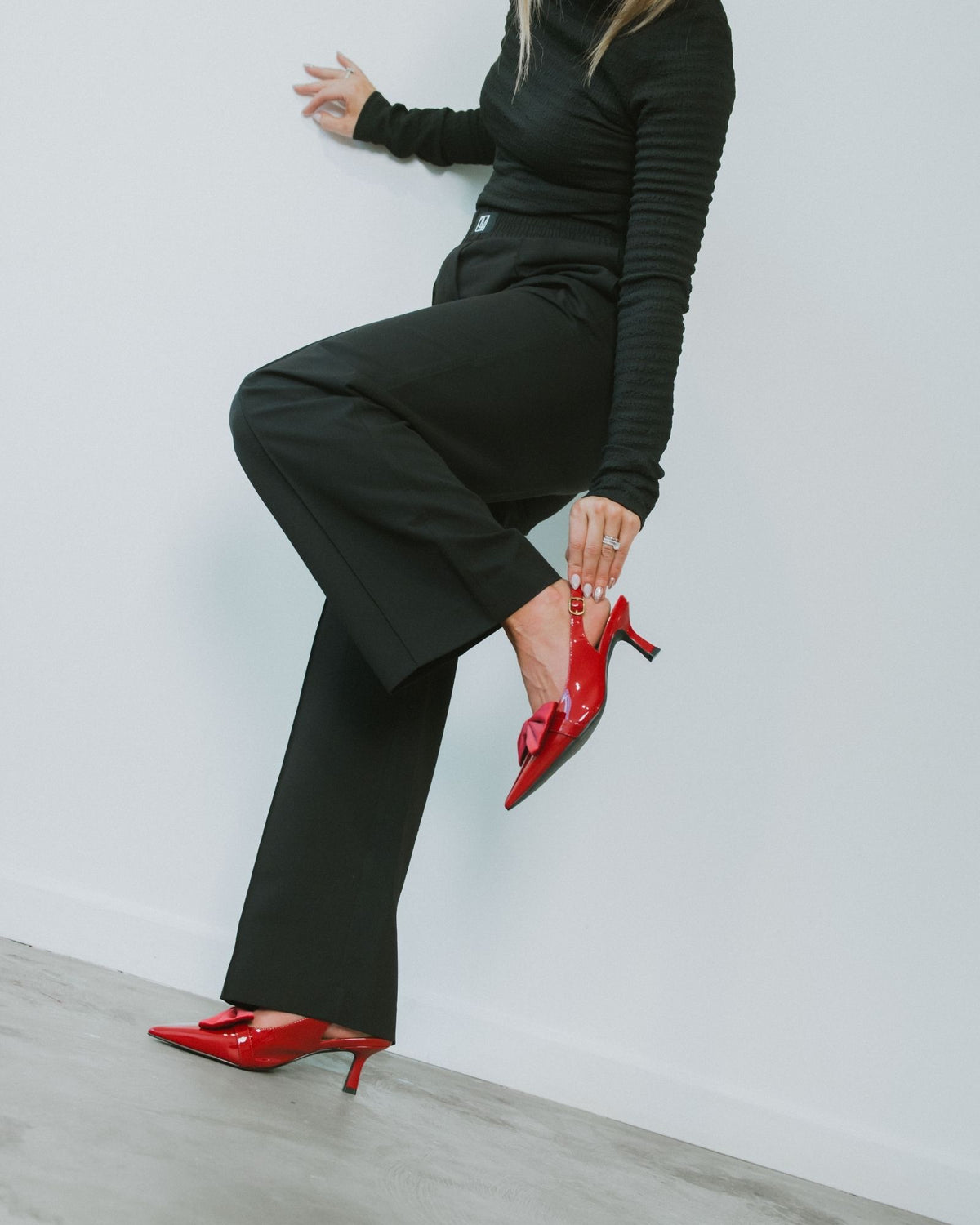 LOLITA SLINGBACK HEELS RED PATENT