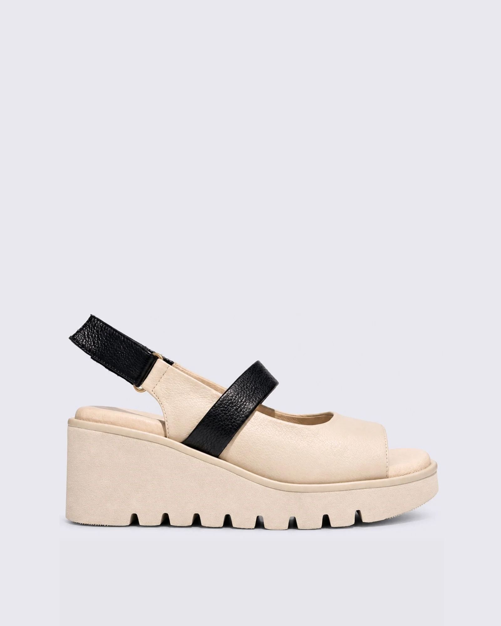 VIRLY WEDGE SANDALS VANILLA/BLACK