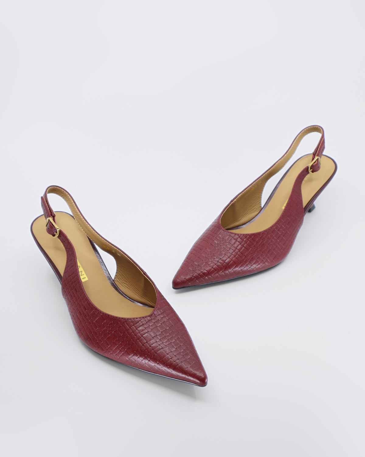 MONROE SLINGBACK HEELS BORDO PRINT LEATHER