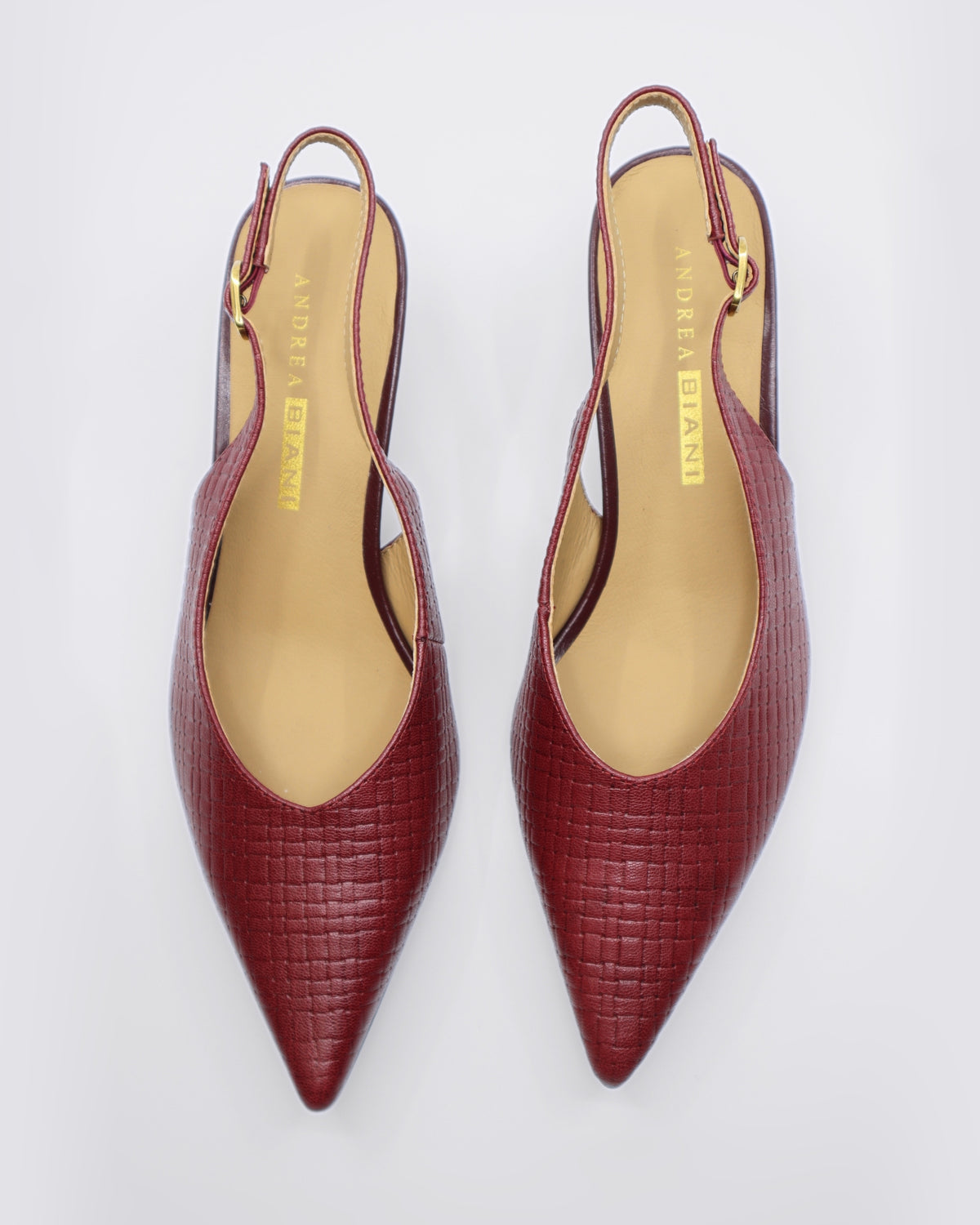 MONROE SLINGBACK HEELS BORDO PRINT LEATHER