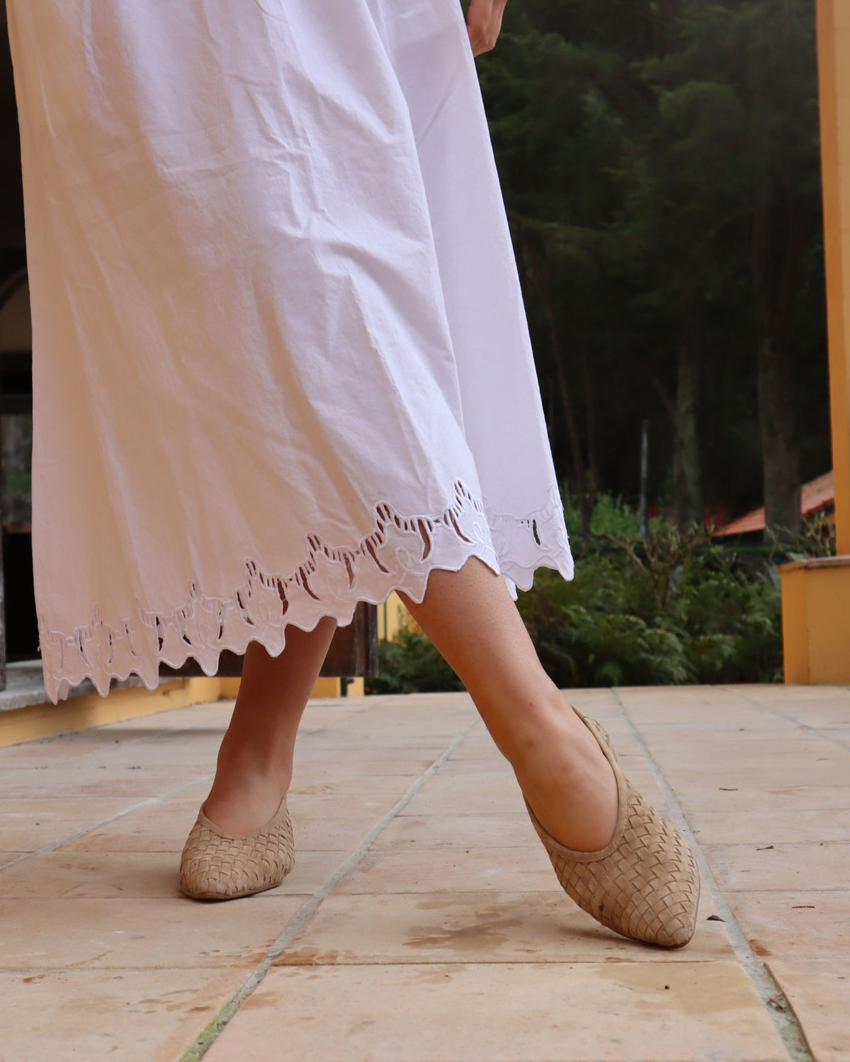 MUSE FLATS TAUPE WEAVE SUEDE