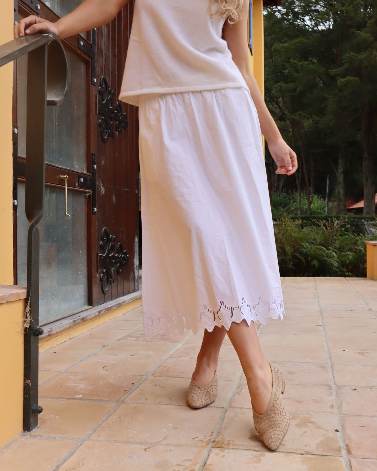 MUSE FLATS TAUPE WEAVE SUEDE